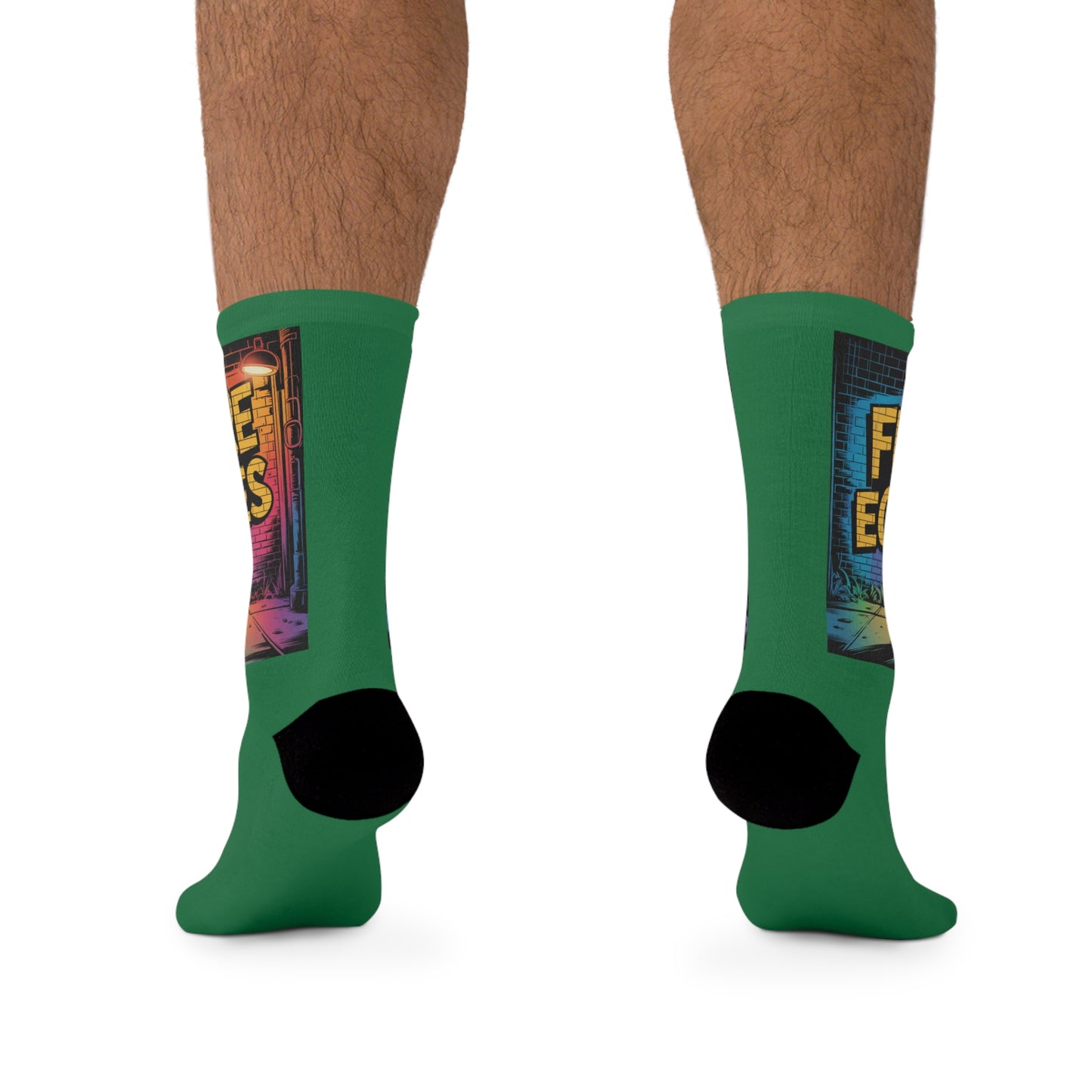 Futuristic Robot Graphic Socks —GREEN
