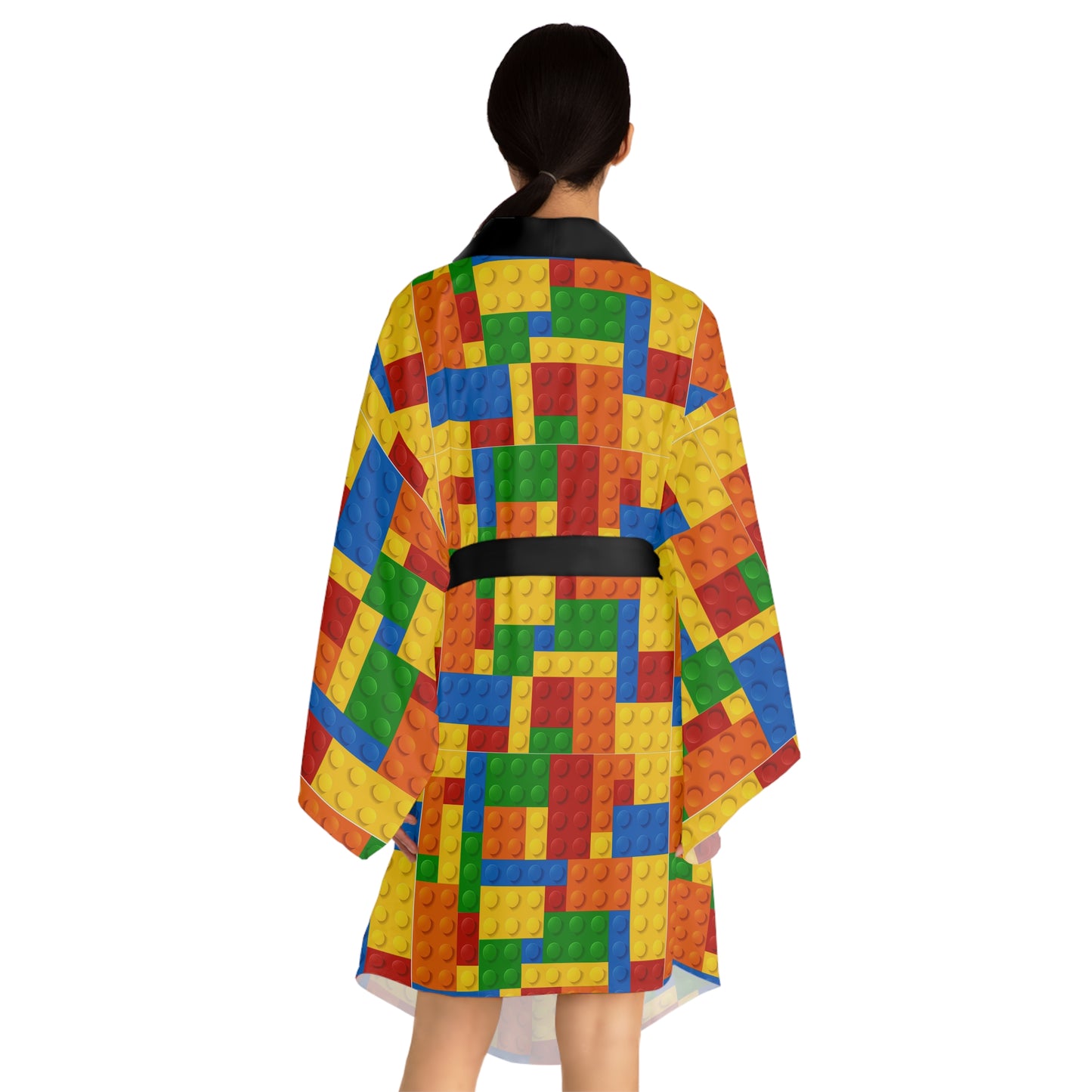 Brick Pattern Kimono Robe