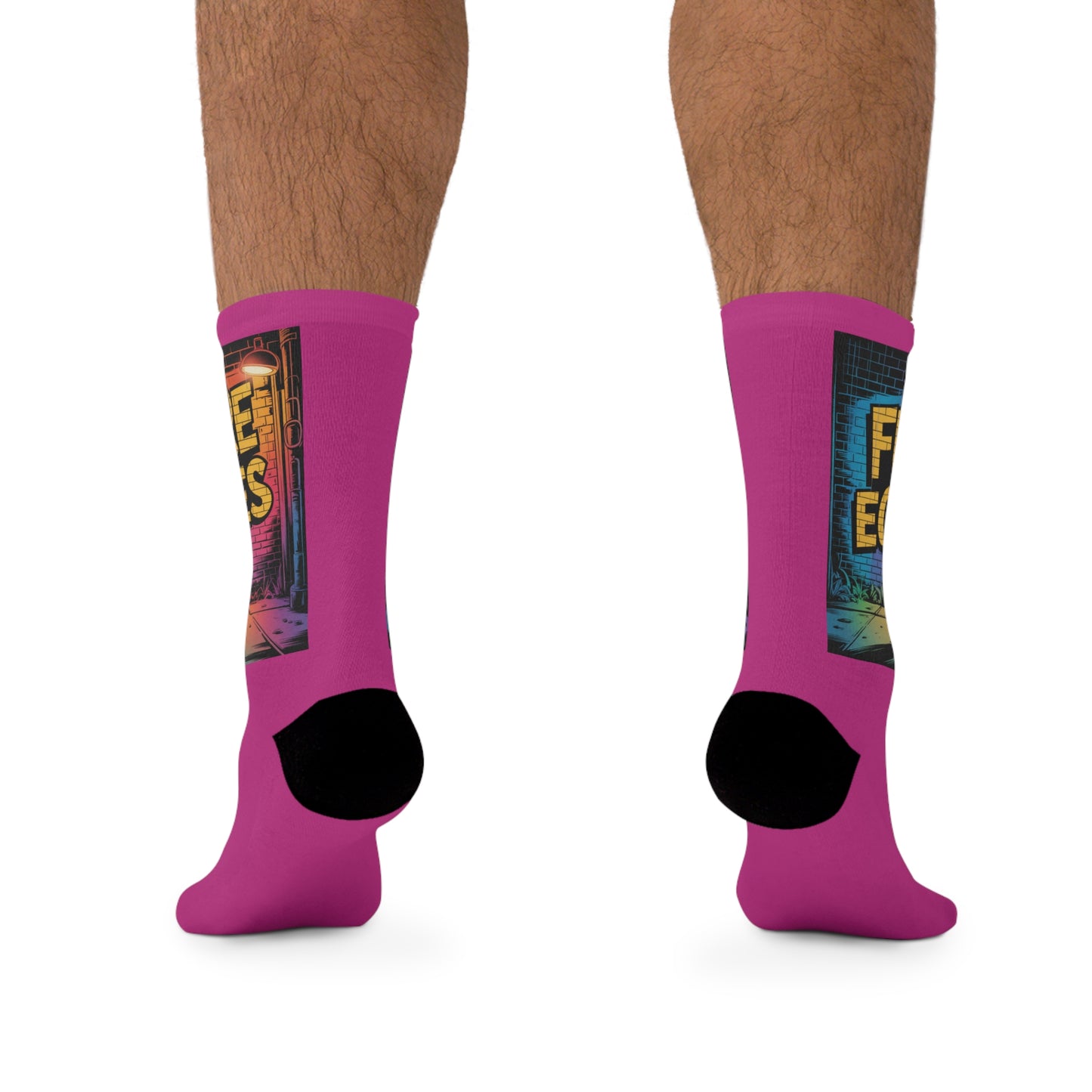 Futuristic Robot Graphic Socks —PINK