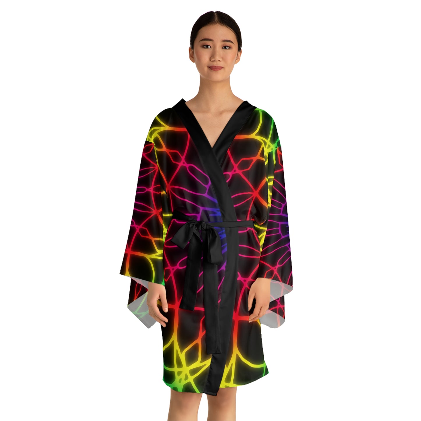 Neon Physchedelic Mandala Kimono Robe