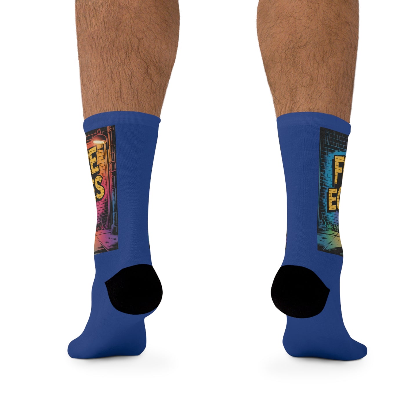 Futuristic Robot Graphic Socks —NAVY BLUE