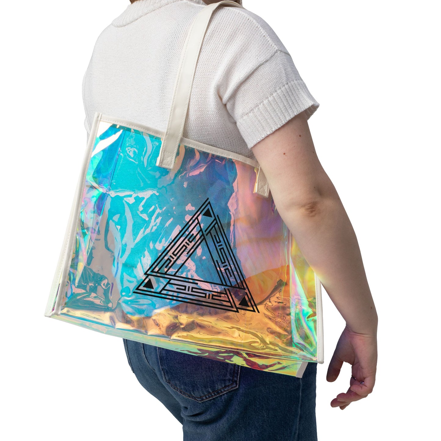 Triangle Beach Holographic Tote Bag