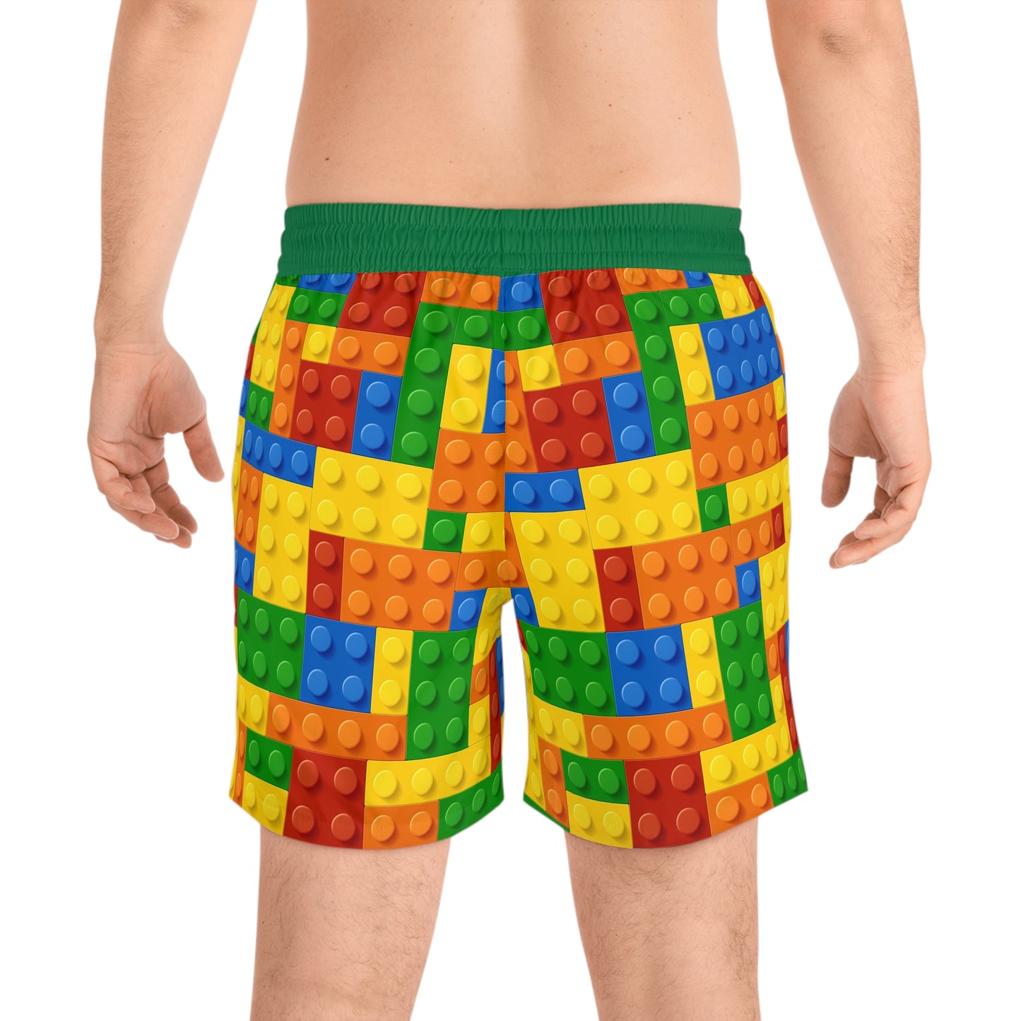 Fun LEGO-Inspired Men’s Mid-Length SwimTrunks