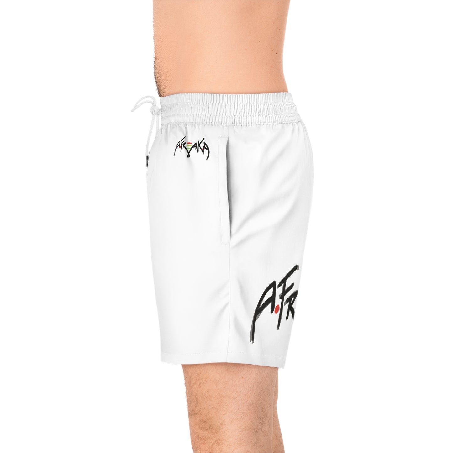 'AFREAKA' Logo Mid-Length Beach Shorts