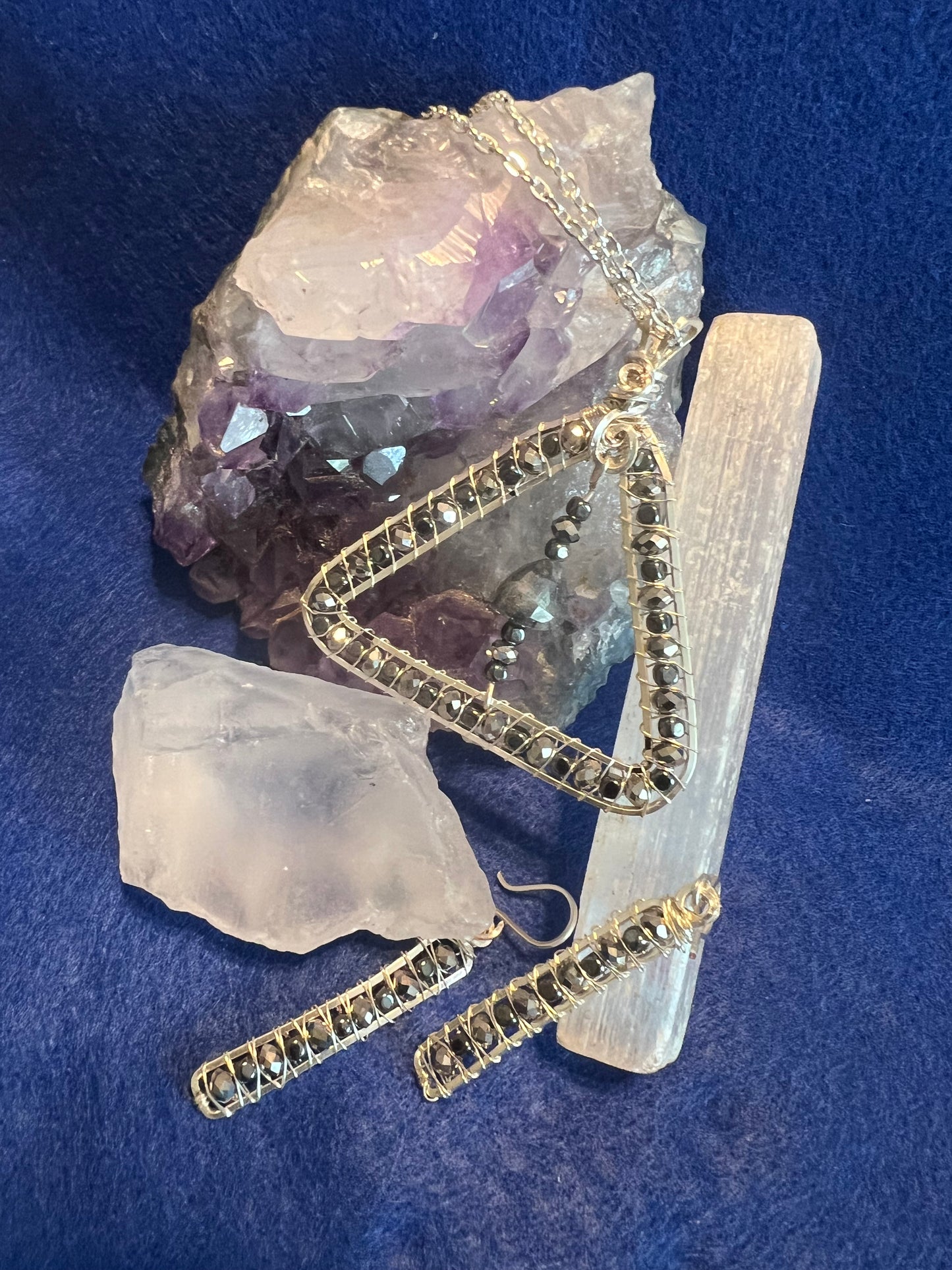 Labrodite and Stainless steel Set