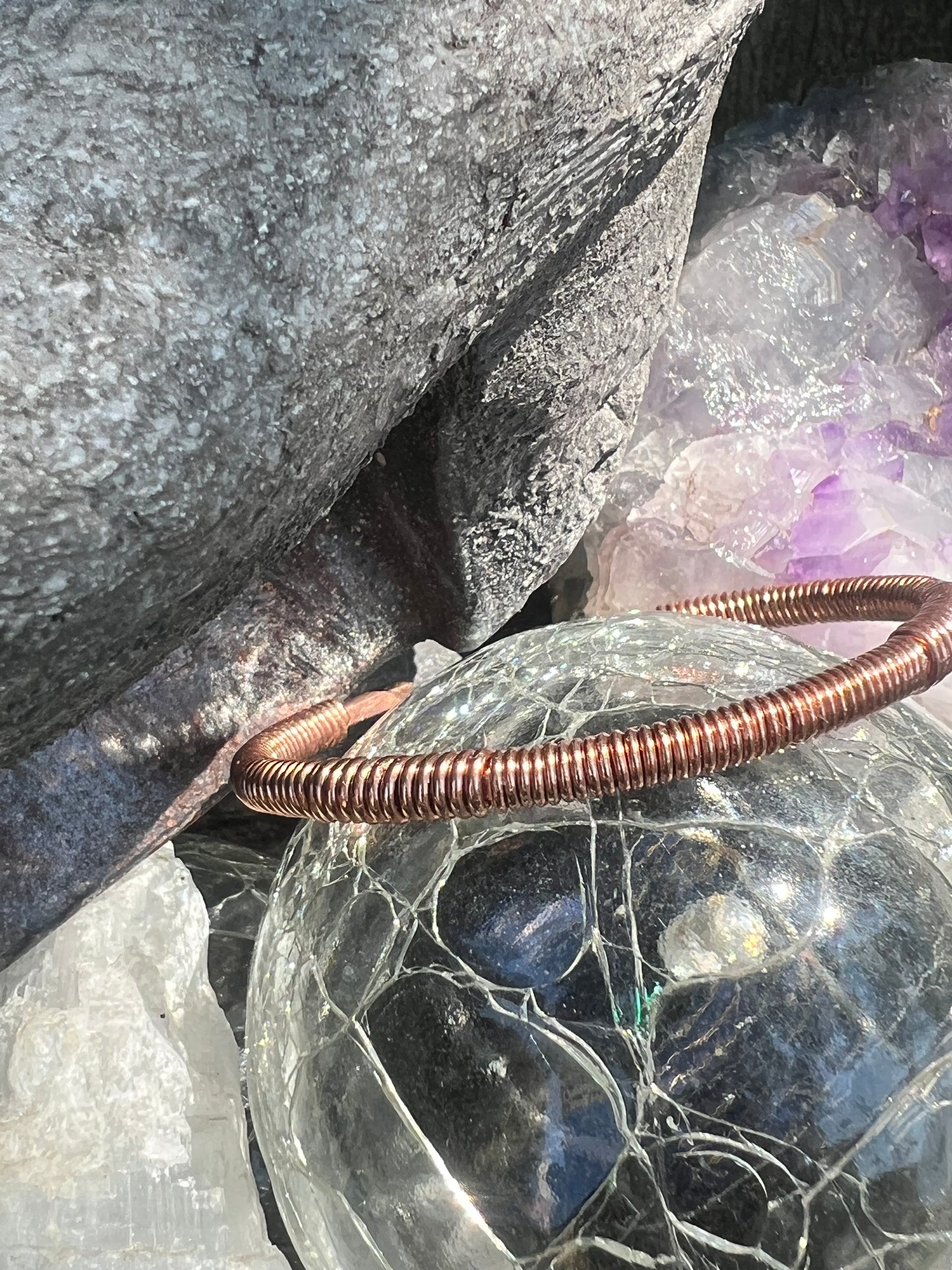 All wrapped up pure copper bangle