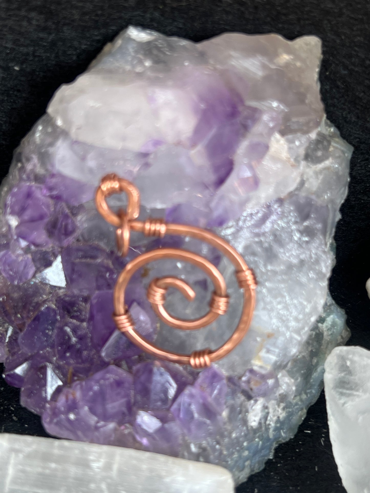 Swirl pure copper pendant