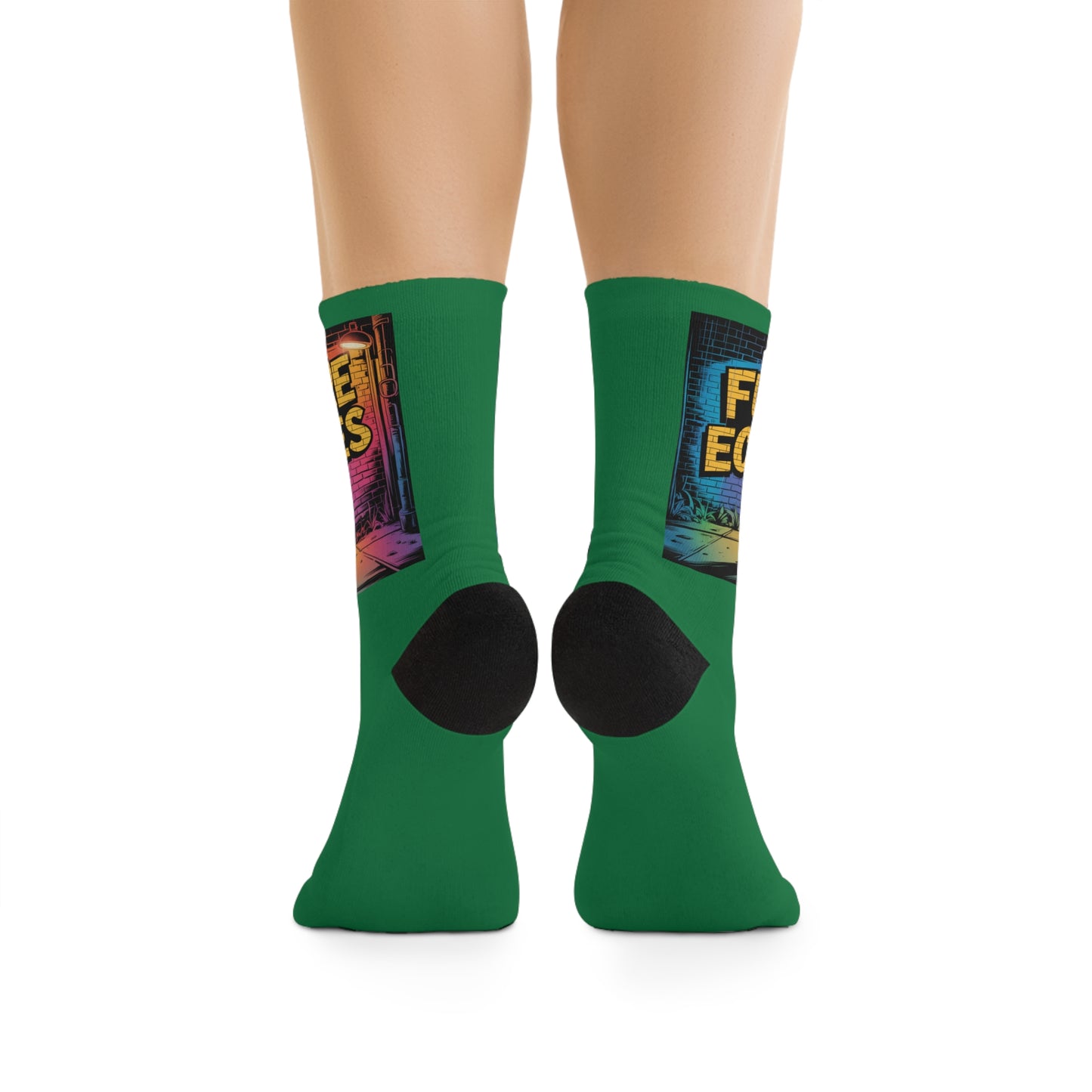 Futuristic Robot Graphic Socks —GREEN