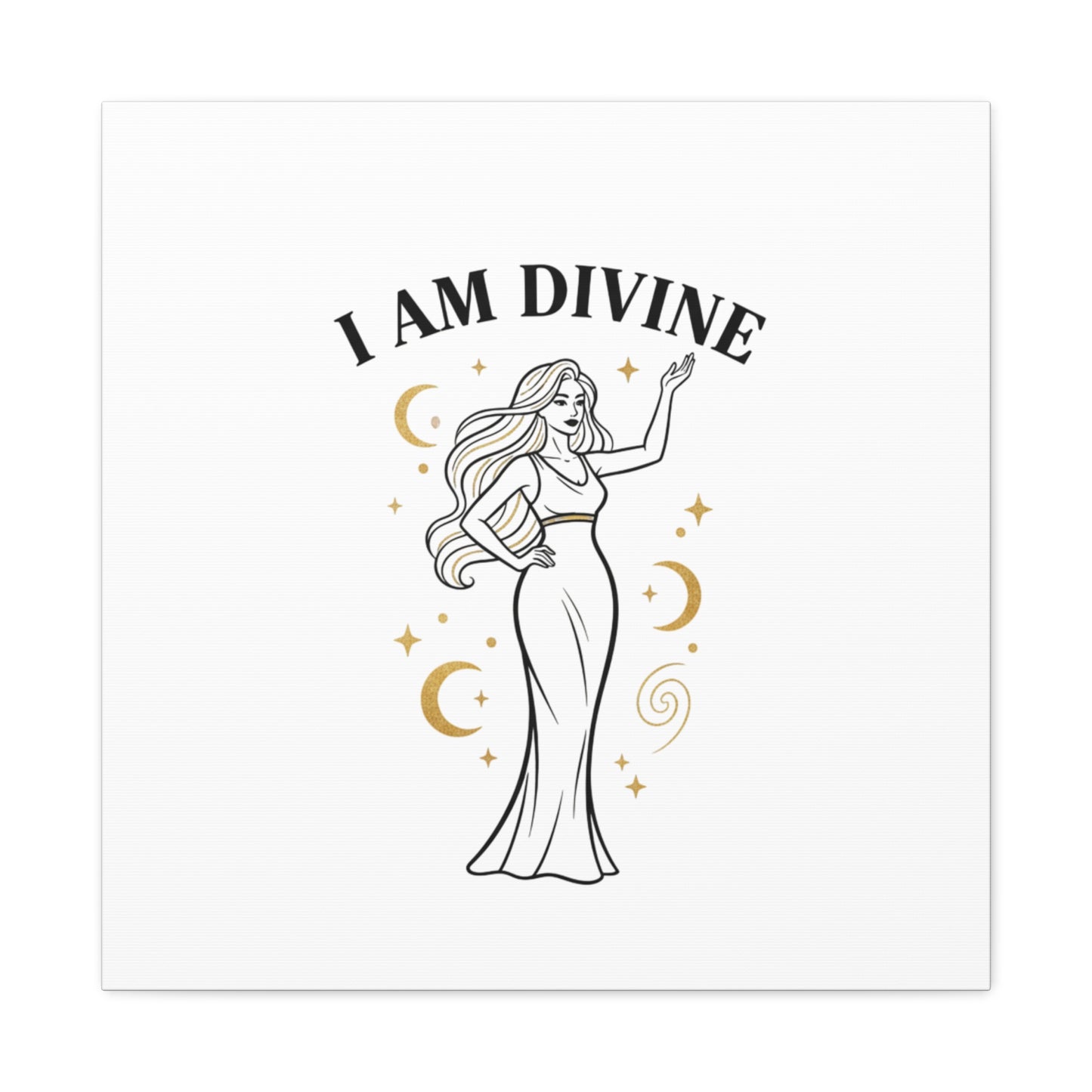 I Am Divine goddess art print | Matte Canvas wall art, manifestation decor