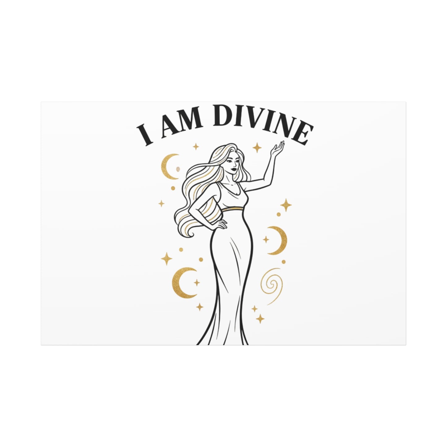 I Am Divine goddess art print | Matte Canvas wall art, manifestation decor