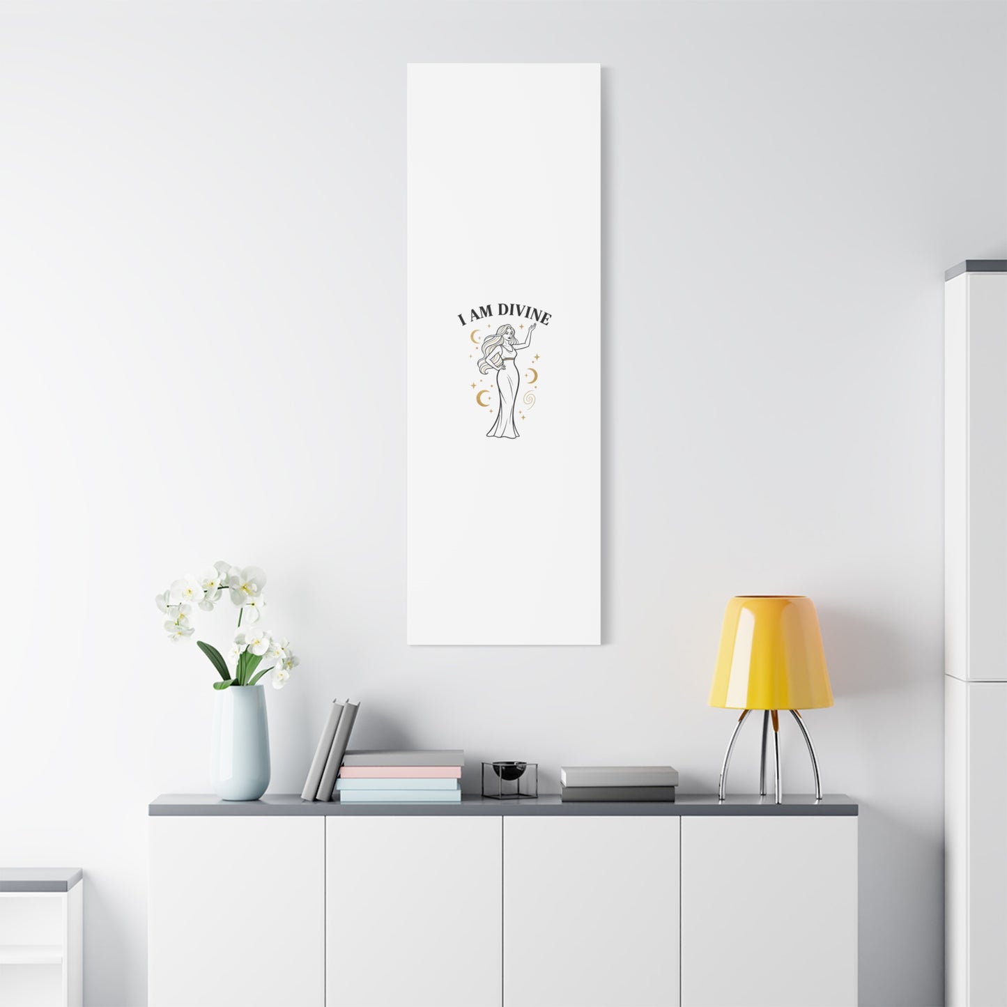 I Am Divine goddess art print | Matte Canvas wall art, manifestation decor