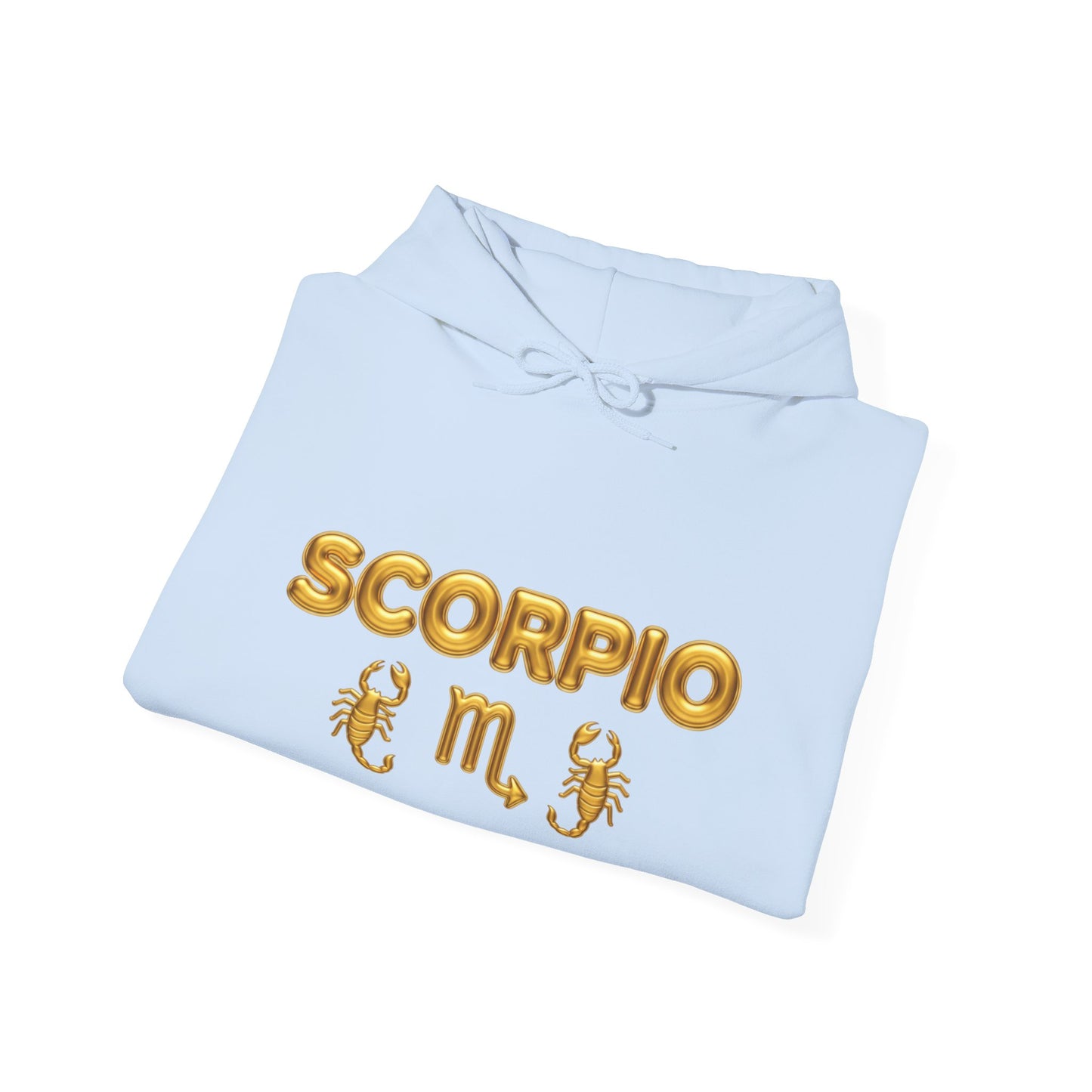 Scorpio Zodiac Hoodie – Gold Scorpion Astrology Sweatshirt (Back Zodiac Chart)