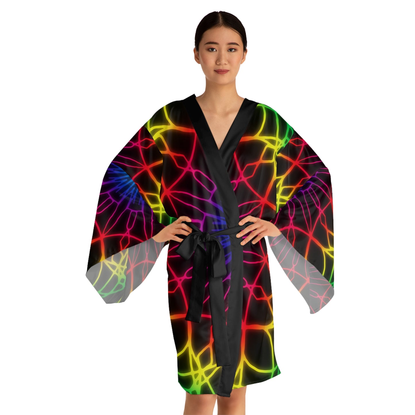 Neon Physchedelic Mandala Kimono Robe