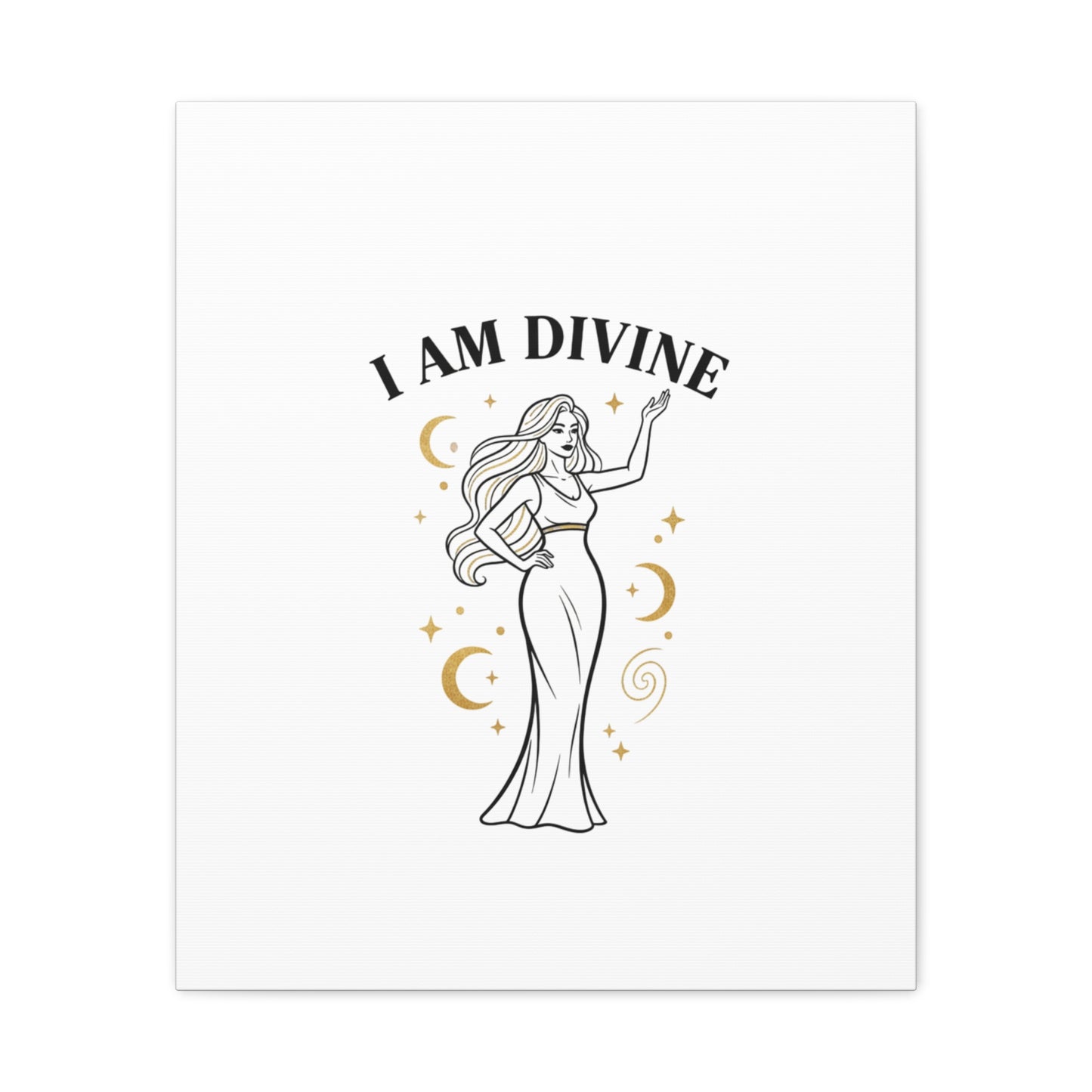 I Am Divine goddess art print | Matte Canvas wall art, manifestation decor