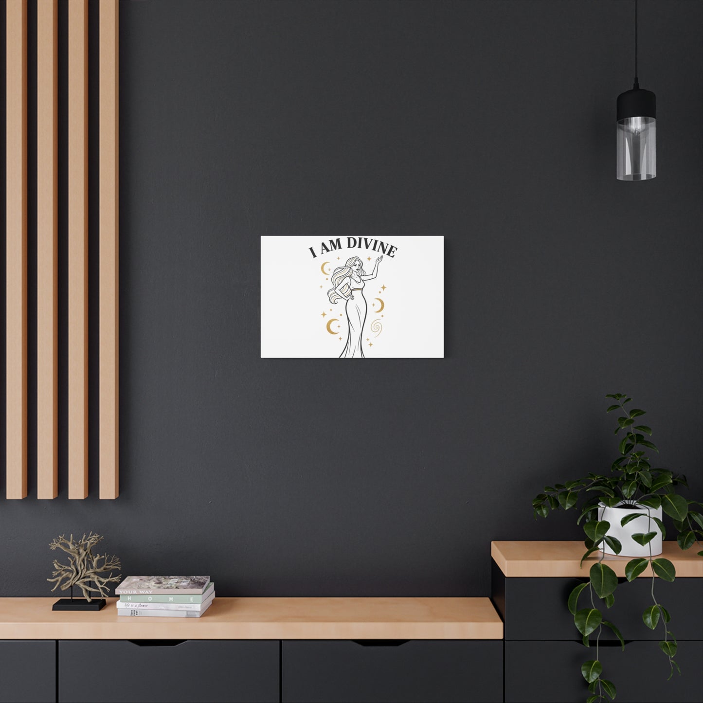 I Am Divine goddess art print | Matte Canvas wall art, manifestation decor