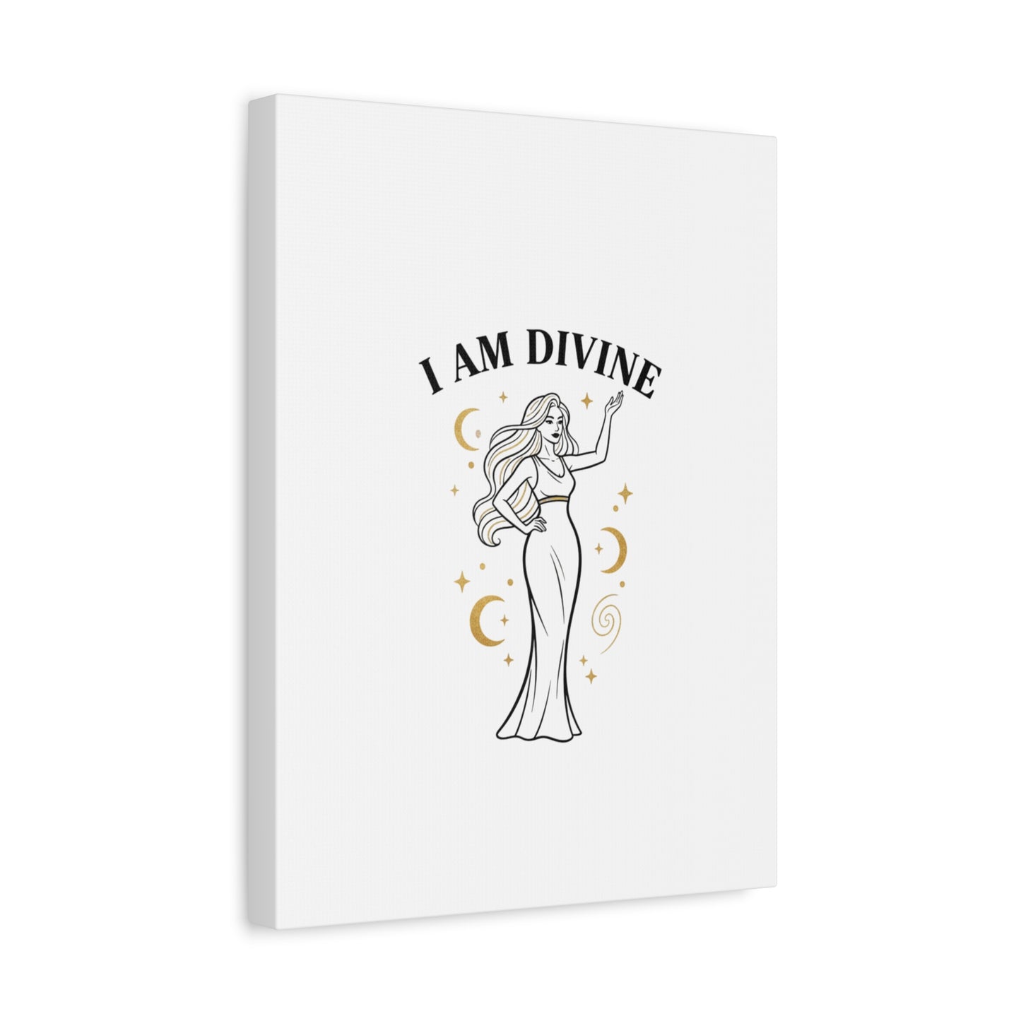 I Am Divine goddess art print | Matte Canvas wall art, manifestation decor