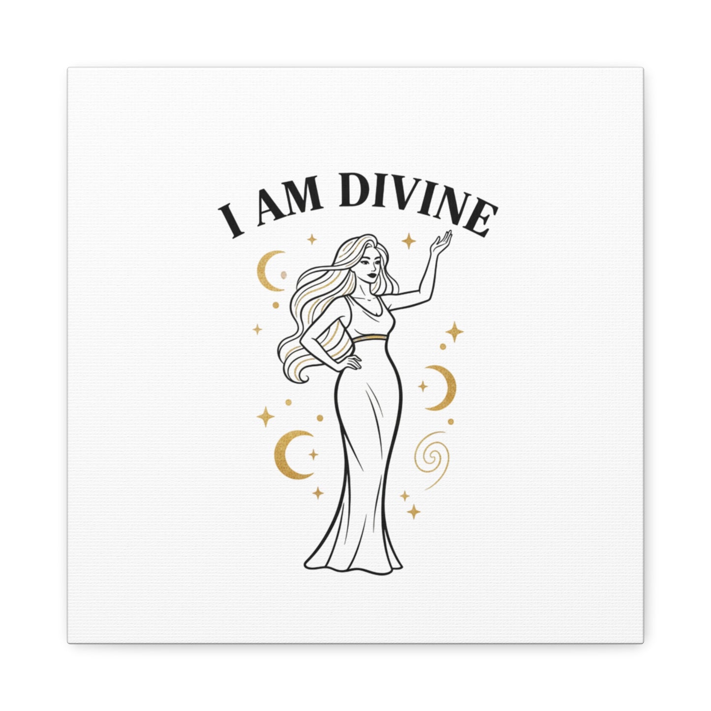 I Am Divine goddess art print | Matte Canvas wall art, manifestation decor