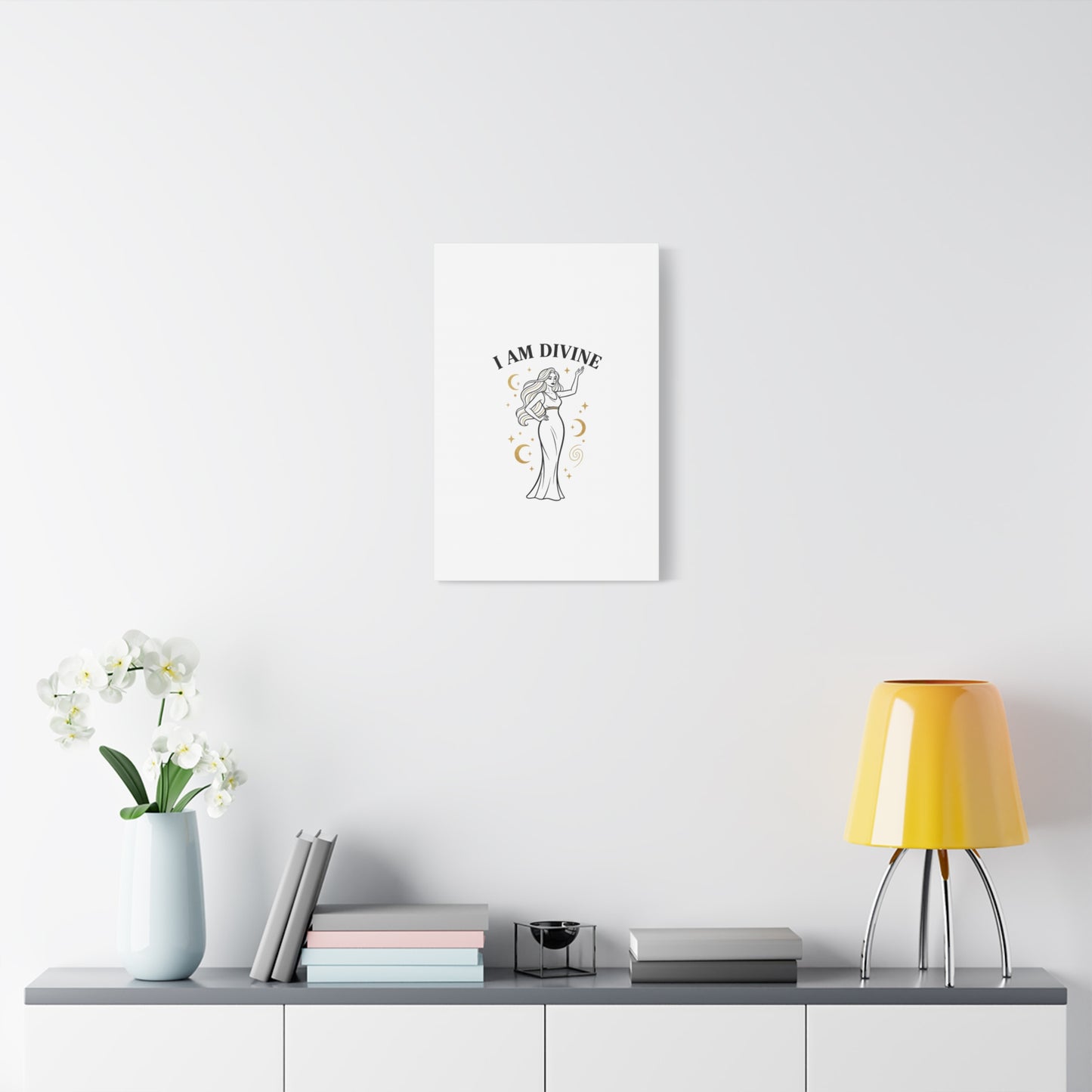 I Am Divine goddess art print | Matte Canvas wall art, manifestation decor