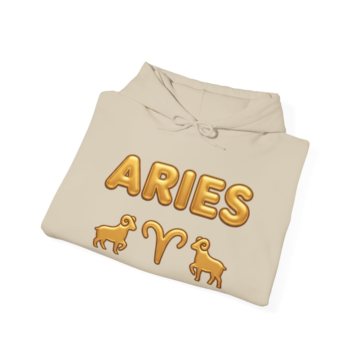 Aries Zodiac Hoodie — Gold Horoscope Ram Astrology Sweatshirt