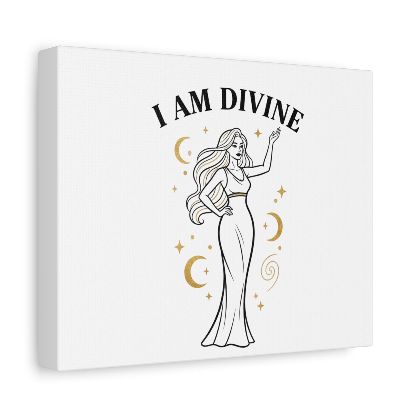 I Am Divine goddess art print | Matte Canvas wall art, manifestation decor
