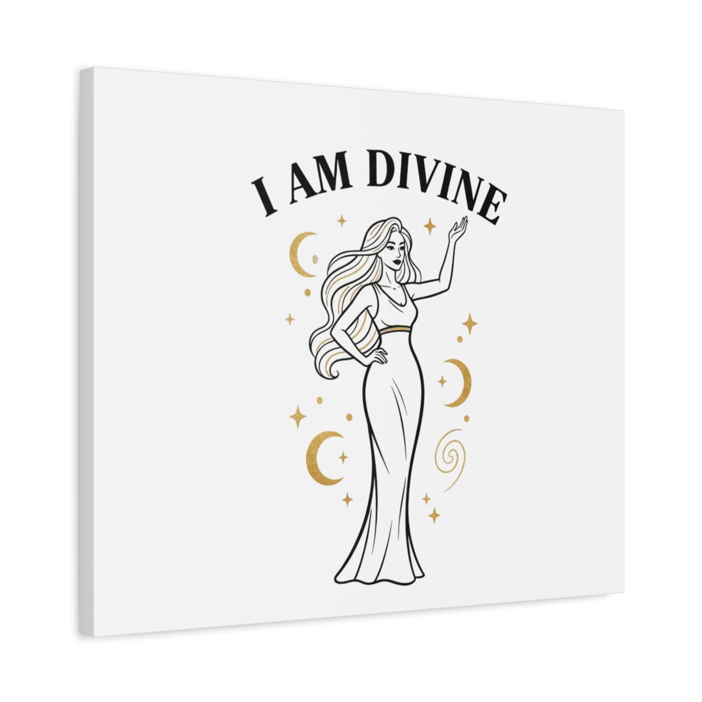 I Am Divine goddess art print | Matte Canvas wall art, manifestation decor