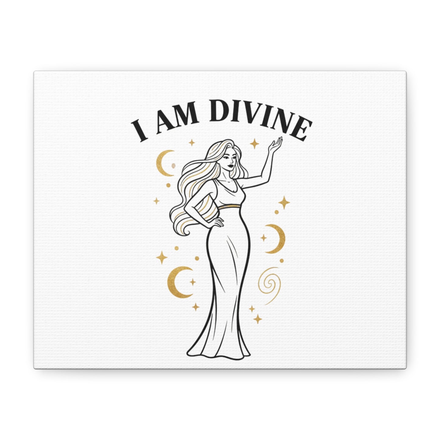 I Am Divine goddess art print | Matte Canvas wall art, manifestation decor