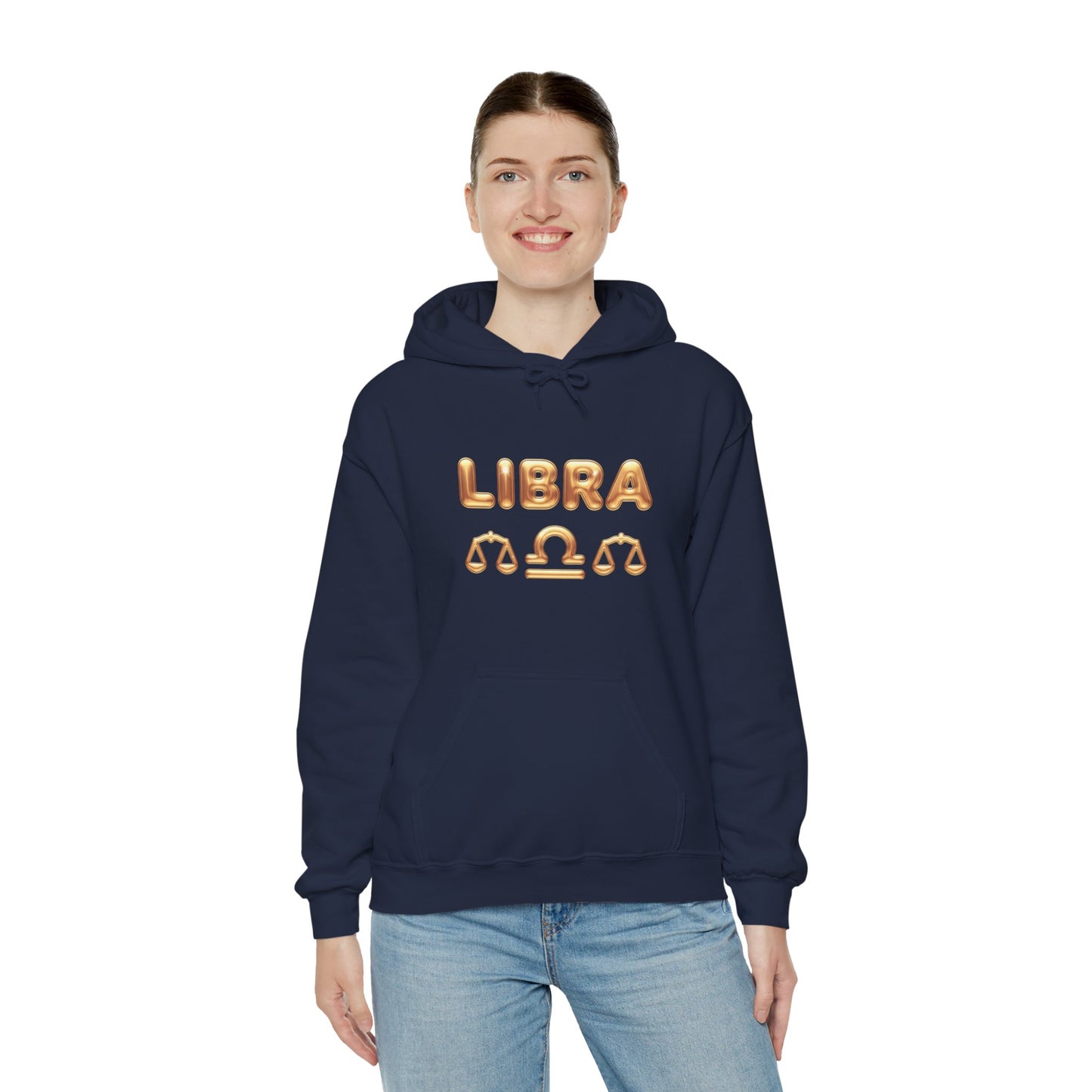 Libra Zodiac Hoodie — Gold Scales Astrology Pullover