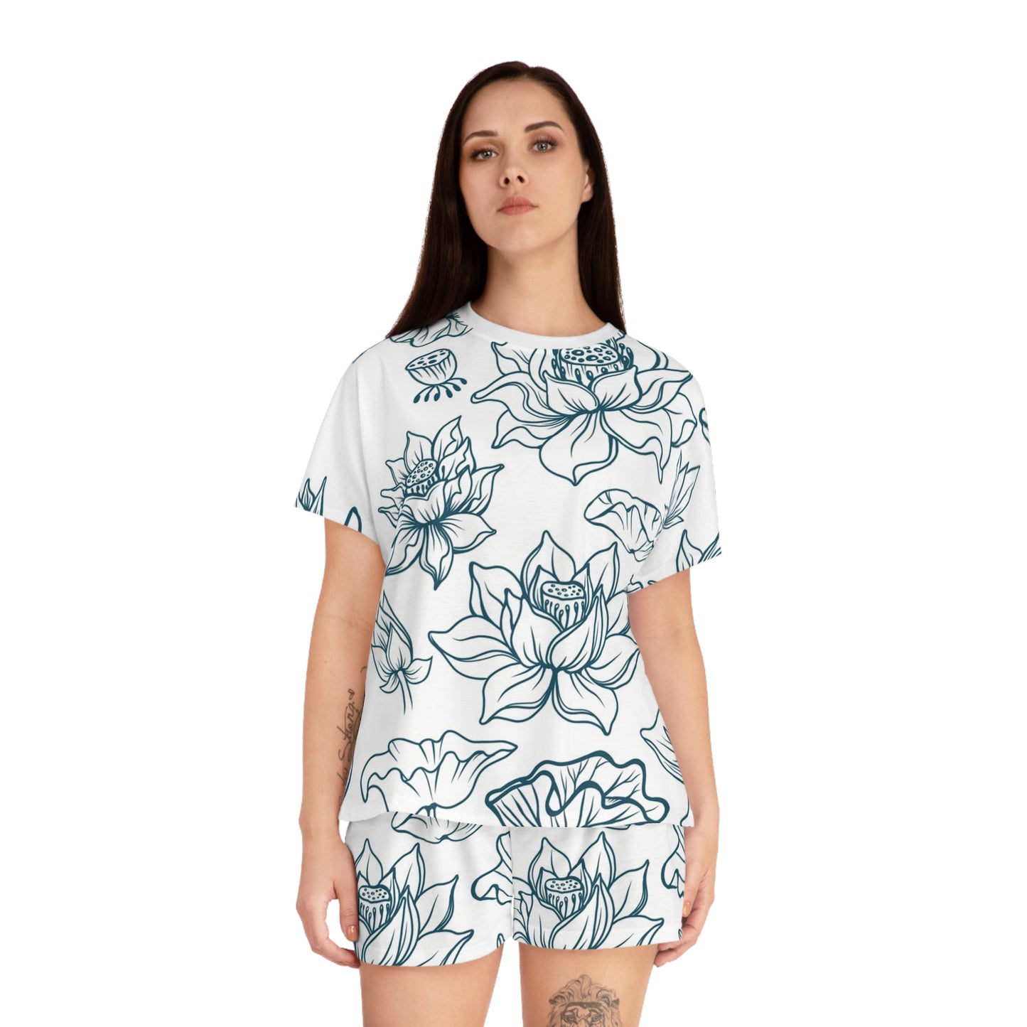Lotus Floral Women's Short Pajama Set