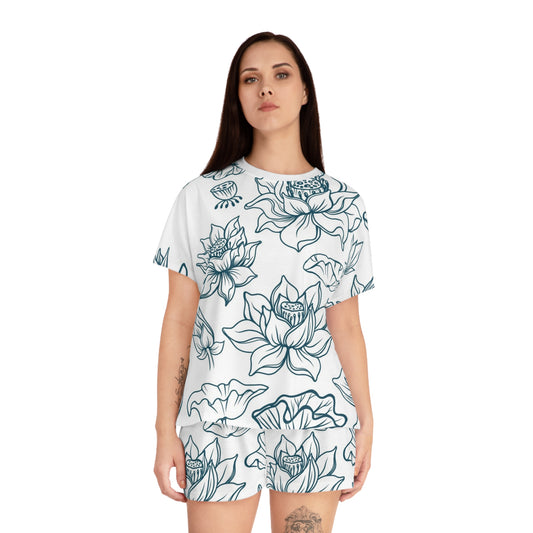 Lotus Floral Women's Short Pajama Set