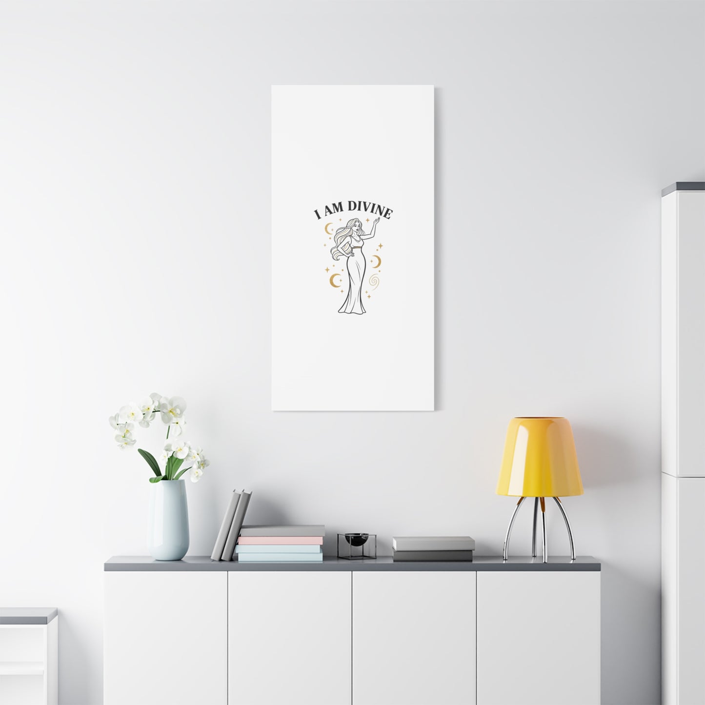 I Am Divine goddess art print | Matte Canvas wall art, manifestation decor