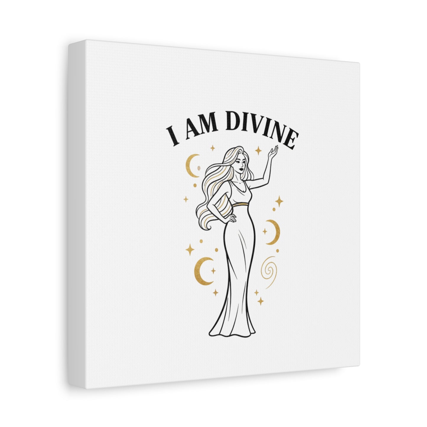 I Am Divine goddess art print | Matte Canvas wall art, manifestation decor