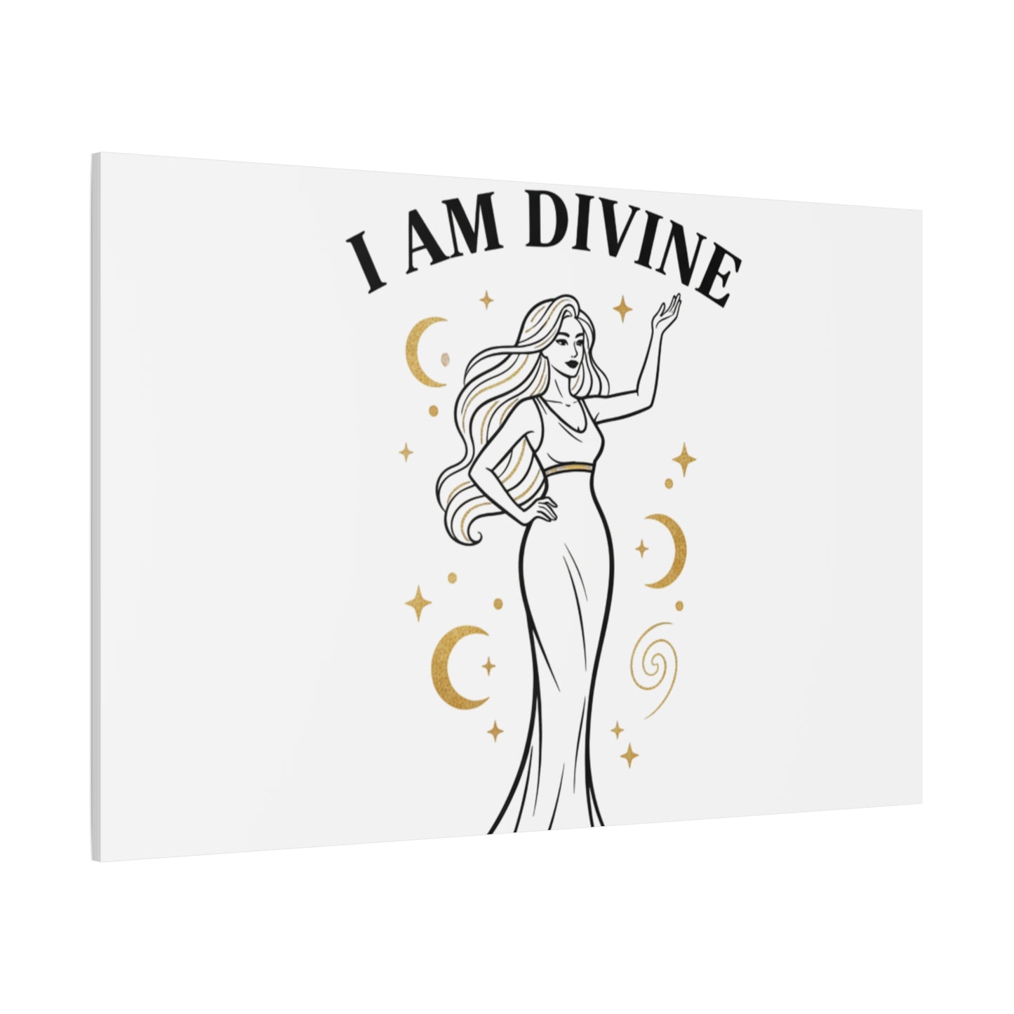 I Am Divine goddess art print | Matte Canvas wall art, manifestation decor