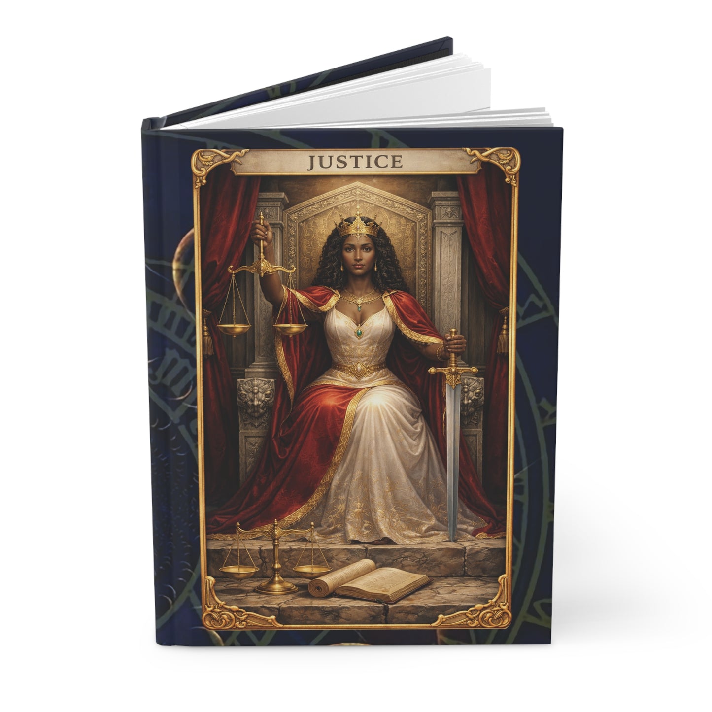 Justice Tarot Hardcover Journal Goddess of Justice Notebook