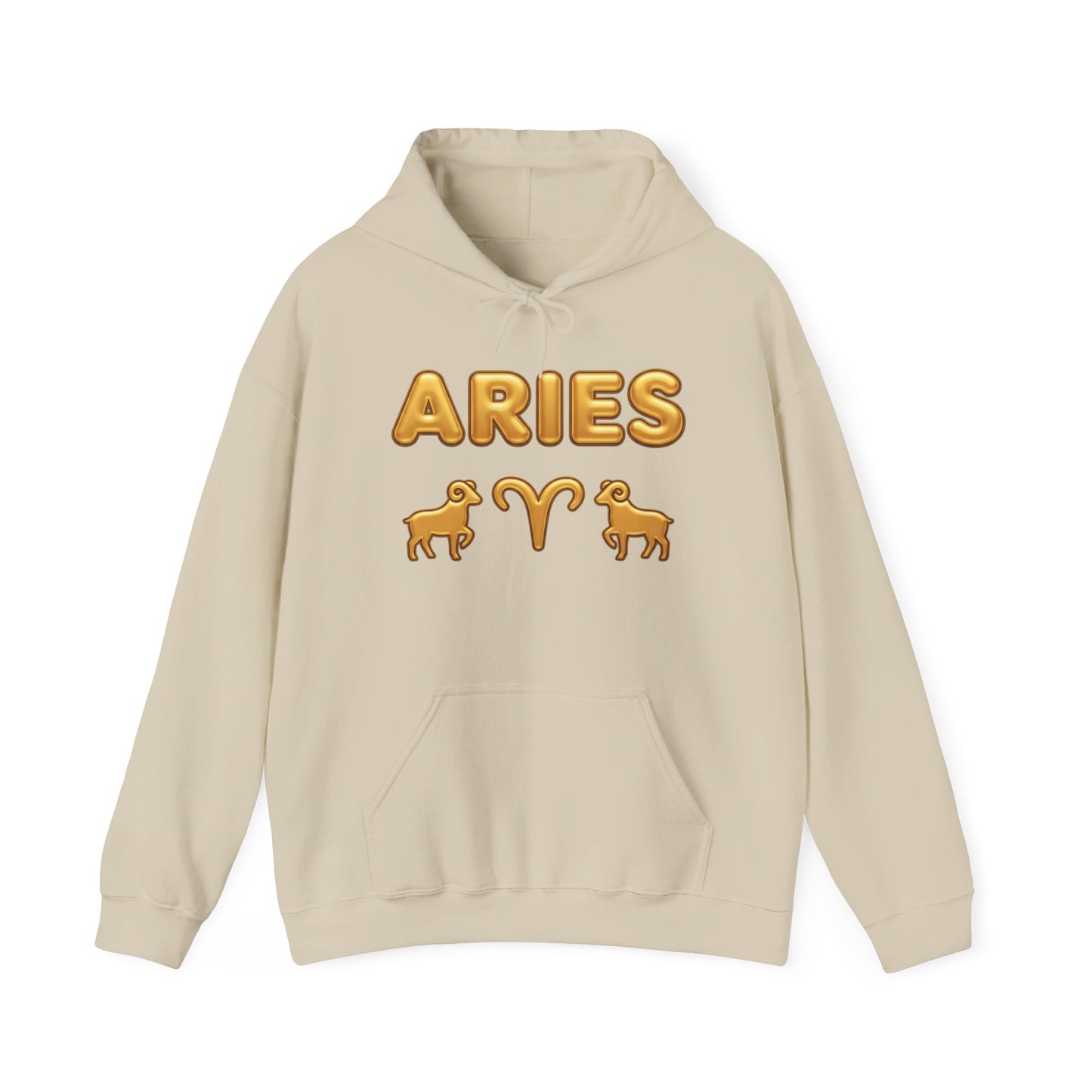 Aries Zodiac Hoodie — Gold Horoscope Ram Astrology Sweatshirt