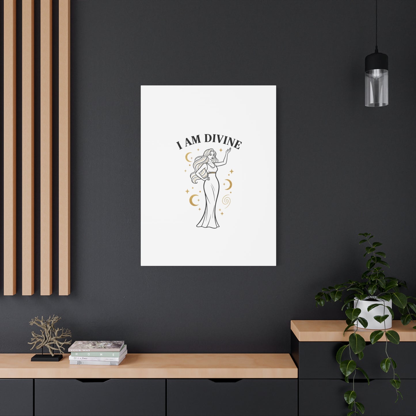 I Am Divine goddess art print | Matte Canvas wall art, manifestation decor