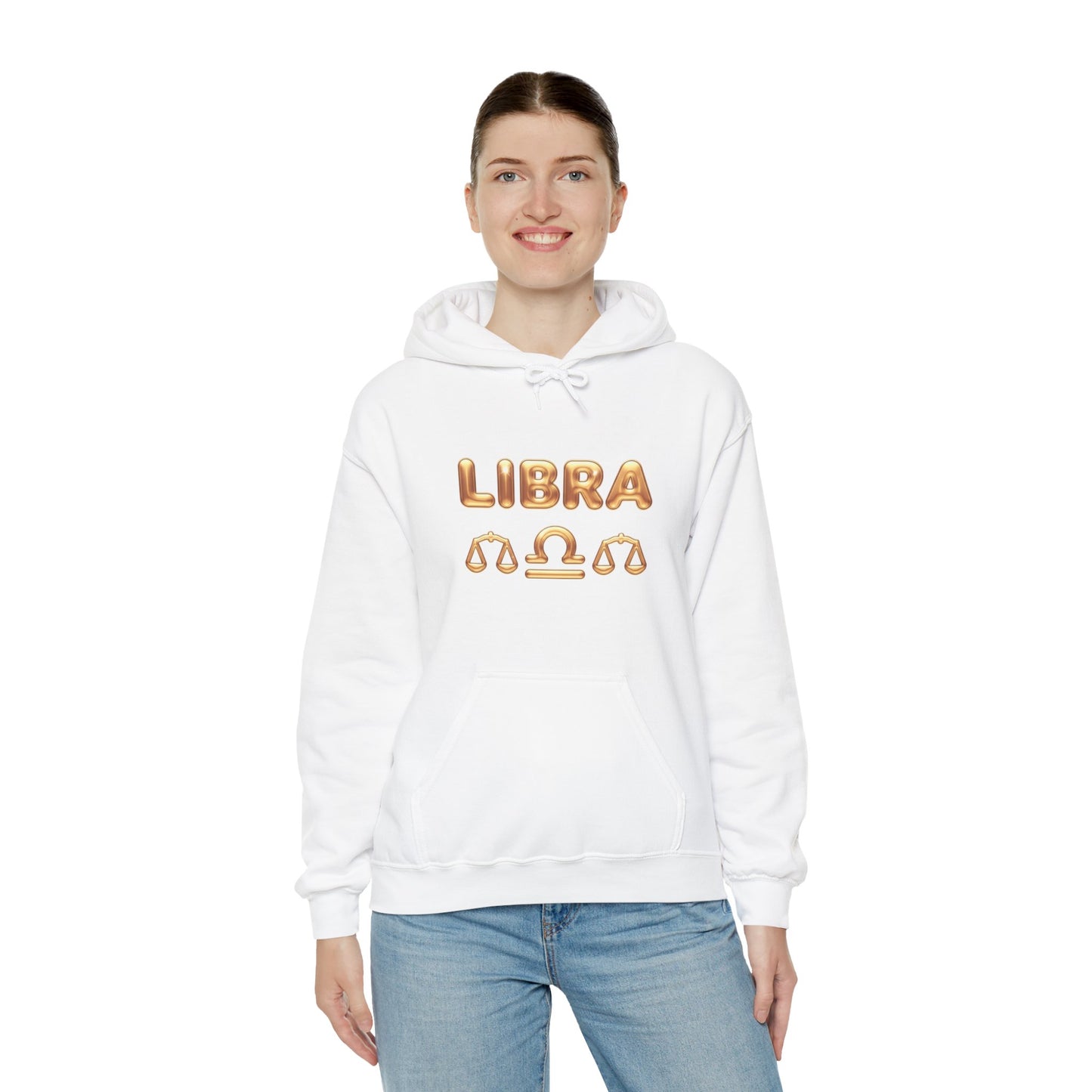 Libra Zodiac Hoodie — Gold Scales Astrology Pullover