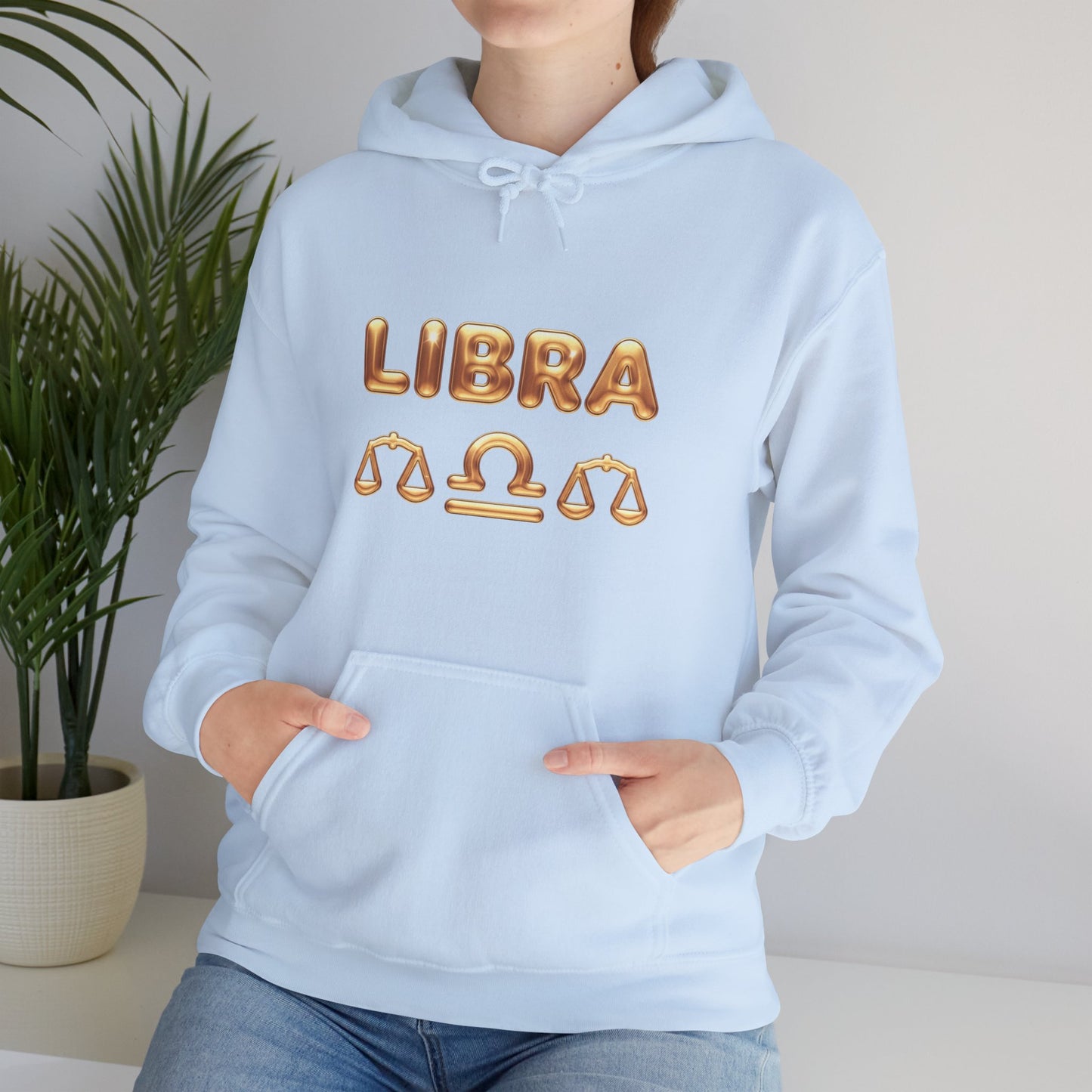 Libra Zodiac Hoodie — Gold Scales Astrology Pullover