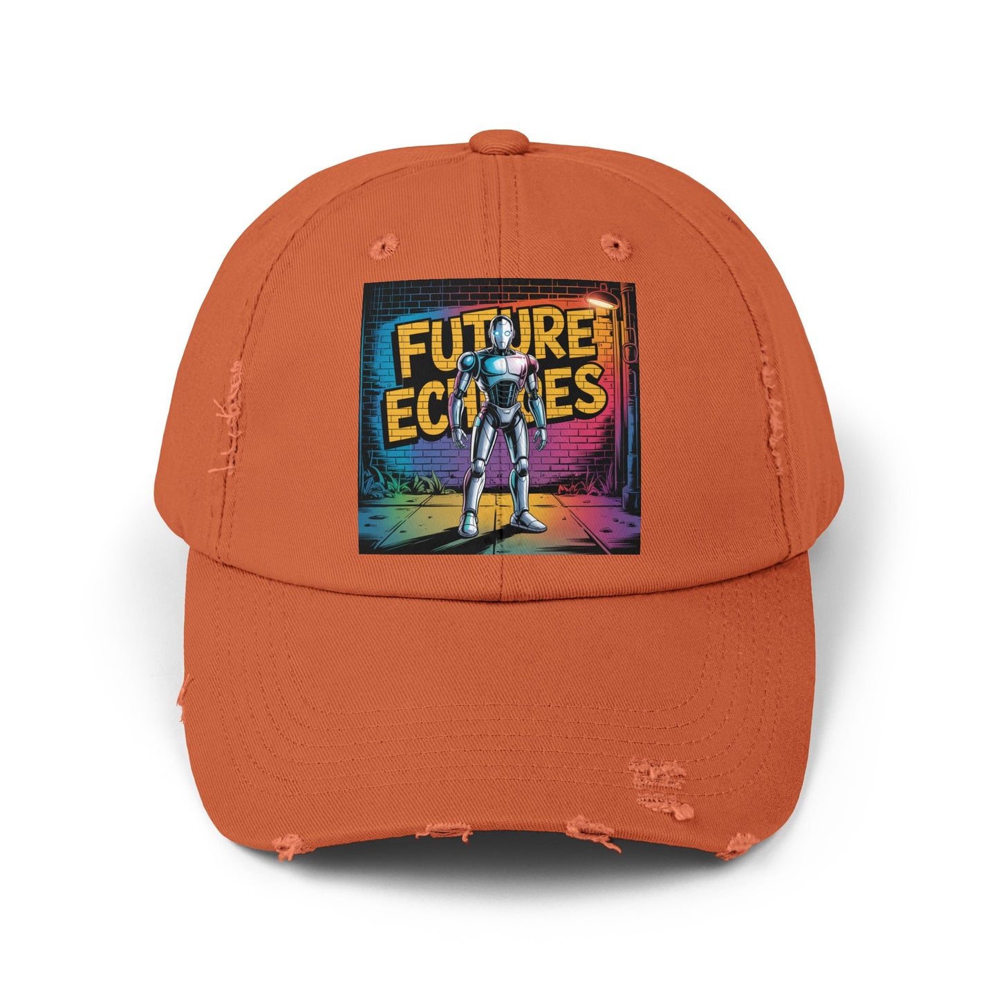 Unisex Distressed Cap Featuring 'Future Echoes'