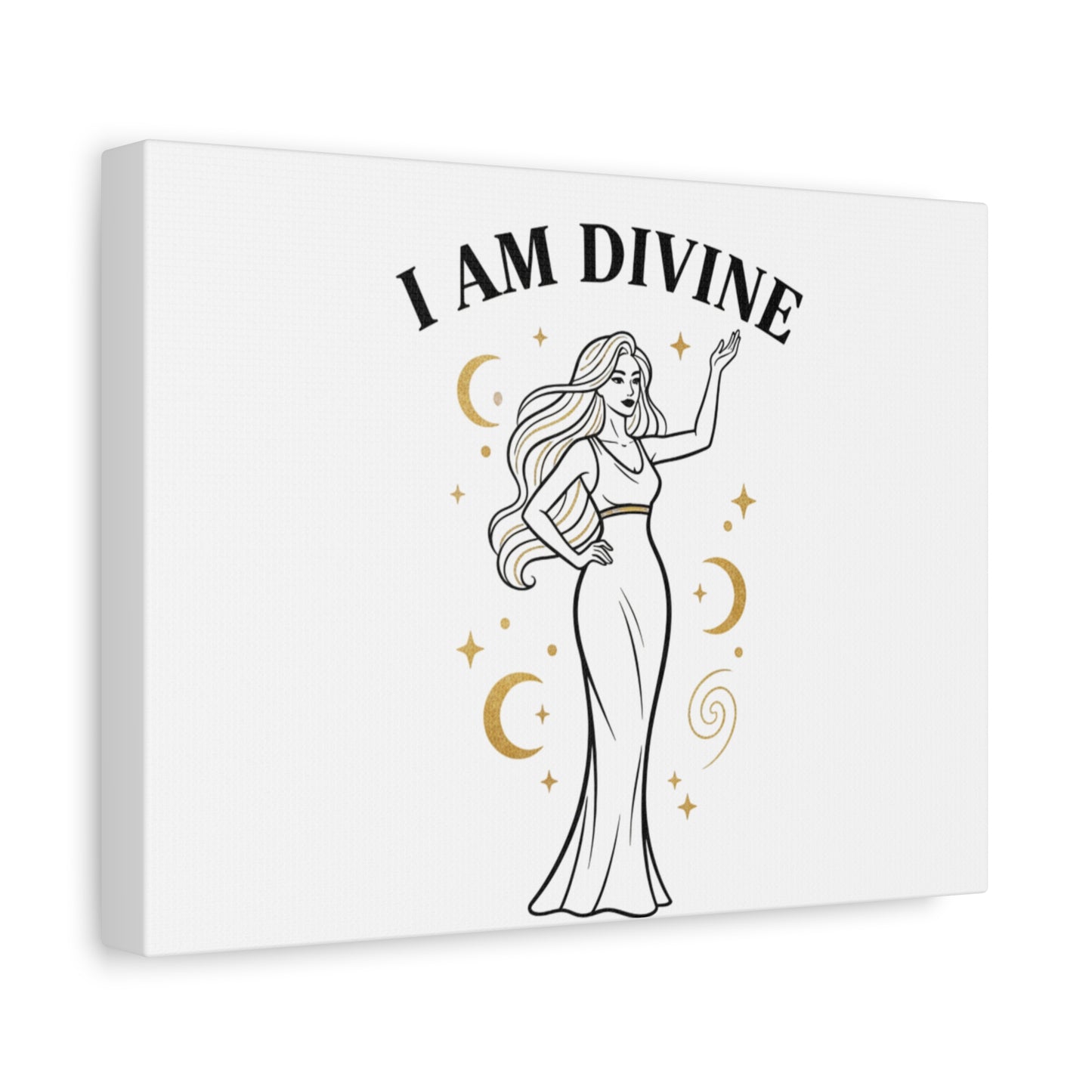 I Am Divine goddess art print | Matte Canvas wall art, manifestation decor