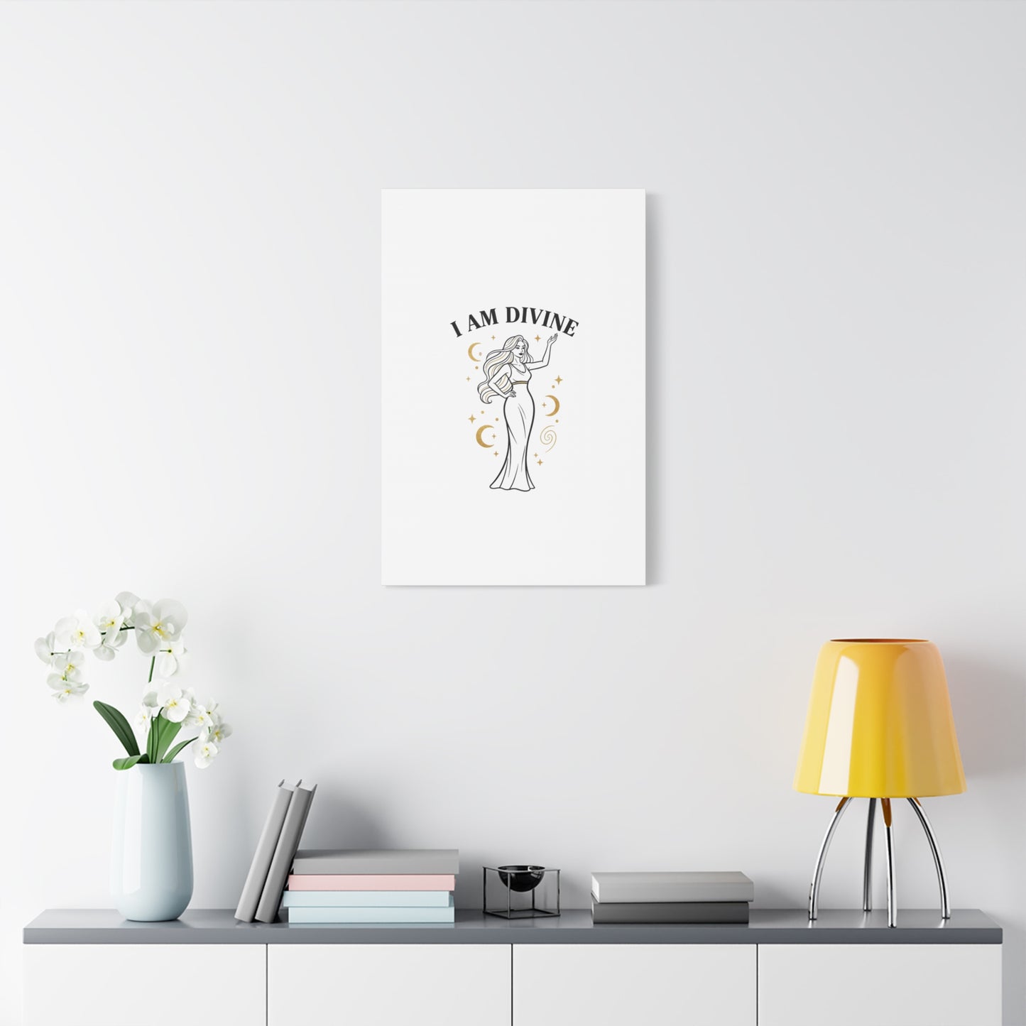 I Am Divine goddess art print | Matte Canvas wall art, manifestation decor
