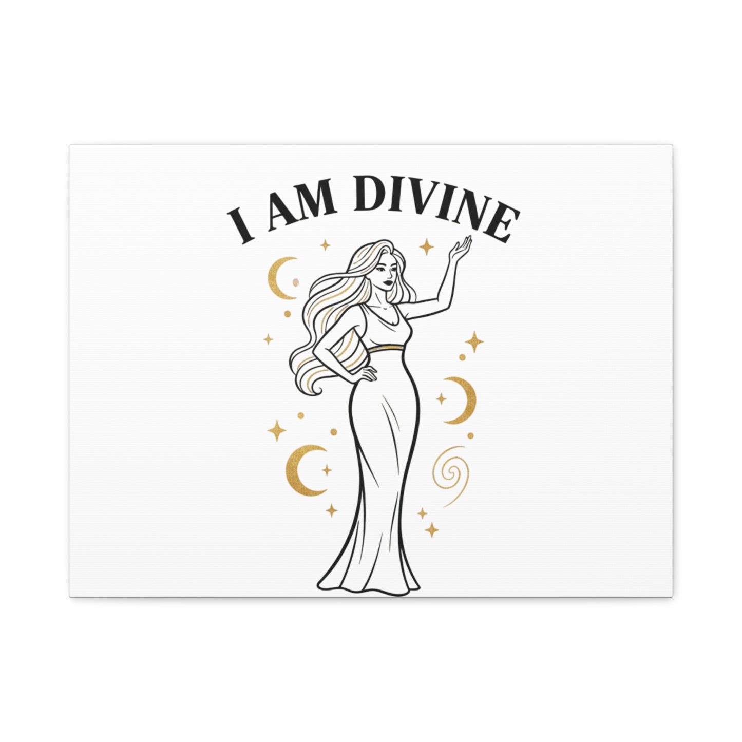 I Am Divine goddess art print | Matte Canvas wall art, manifestation decor