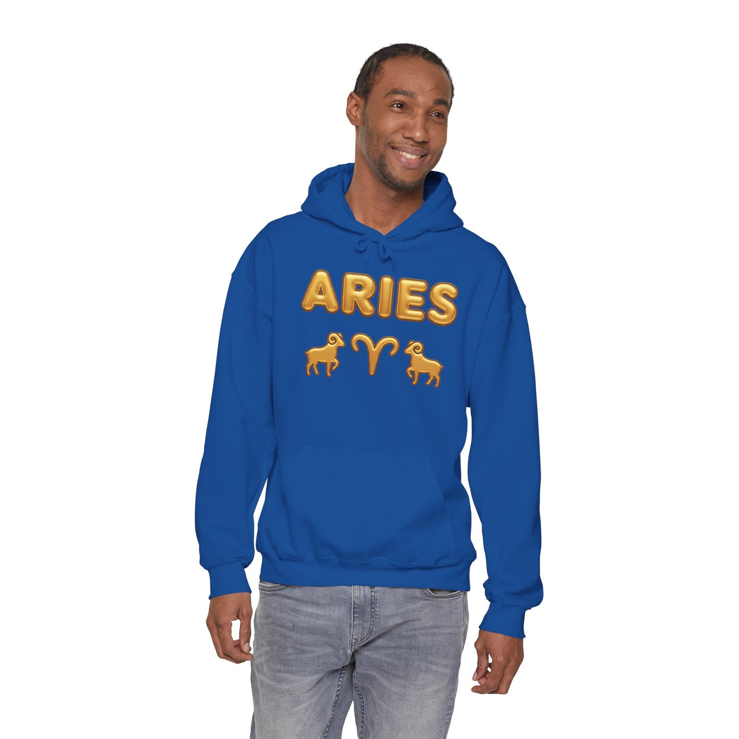 Aries Zodiac Hoodie — Gold Horoscope Ram Astrology Sweatshirt