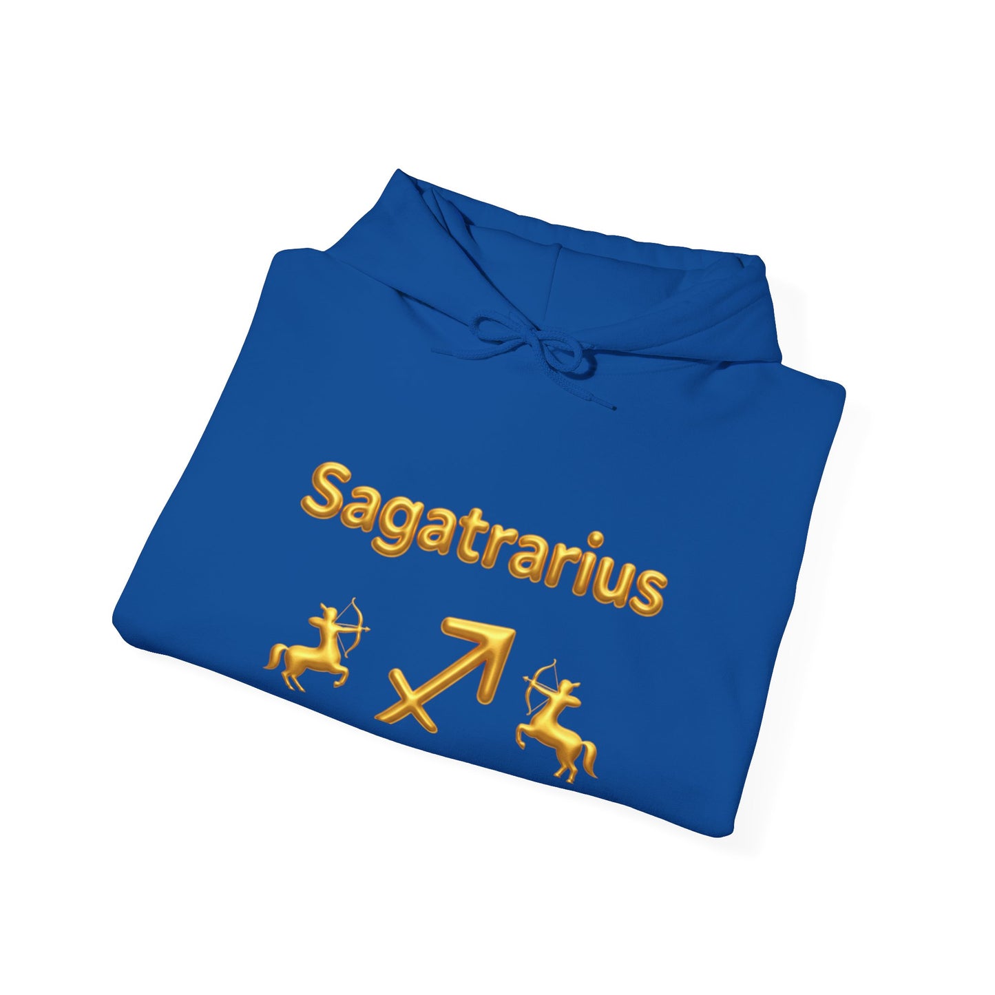 Sagittarius Zodiac Hoodie – Gold Archer Symbols & Astrological Wheel Back Print