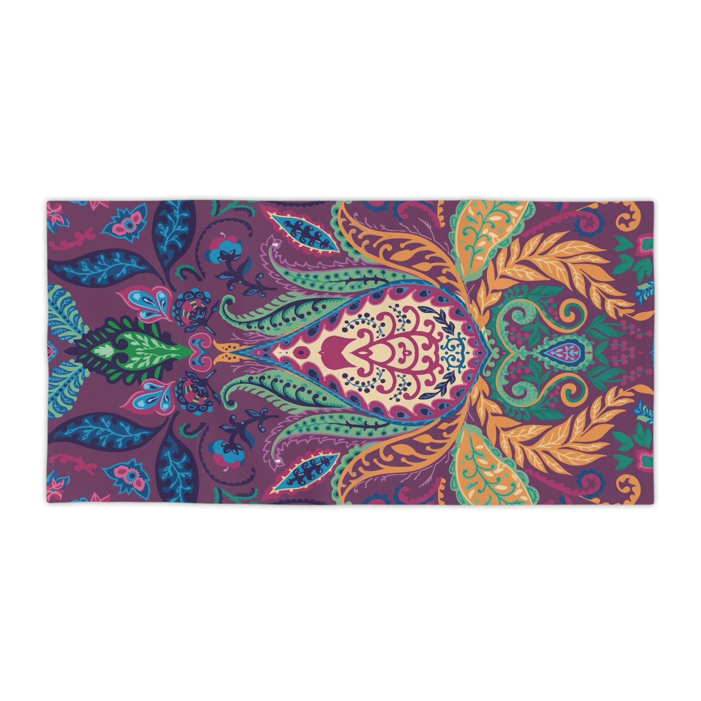 Boho Floral Paisley Beach Towel