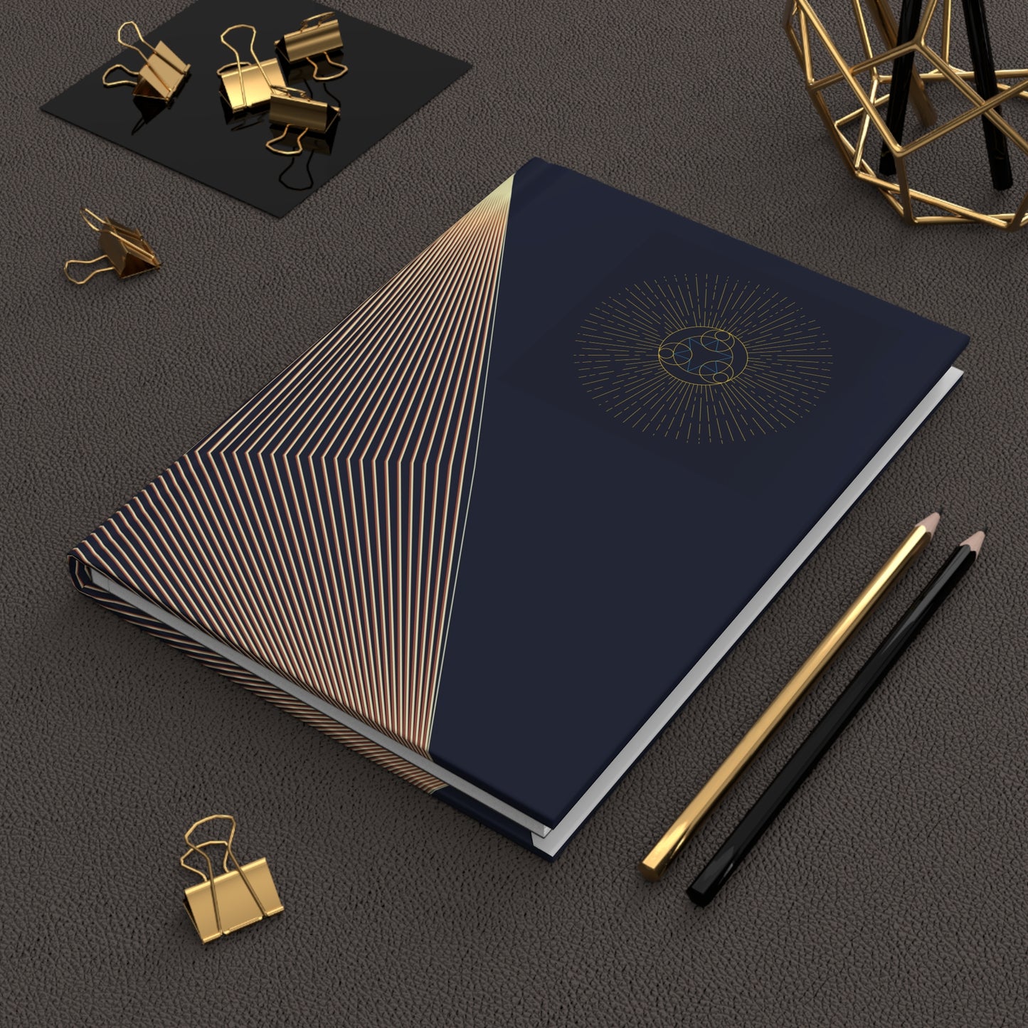 Midnight Geometry Hardcover Journal for Reflection & Planning