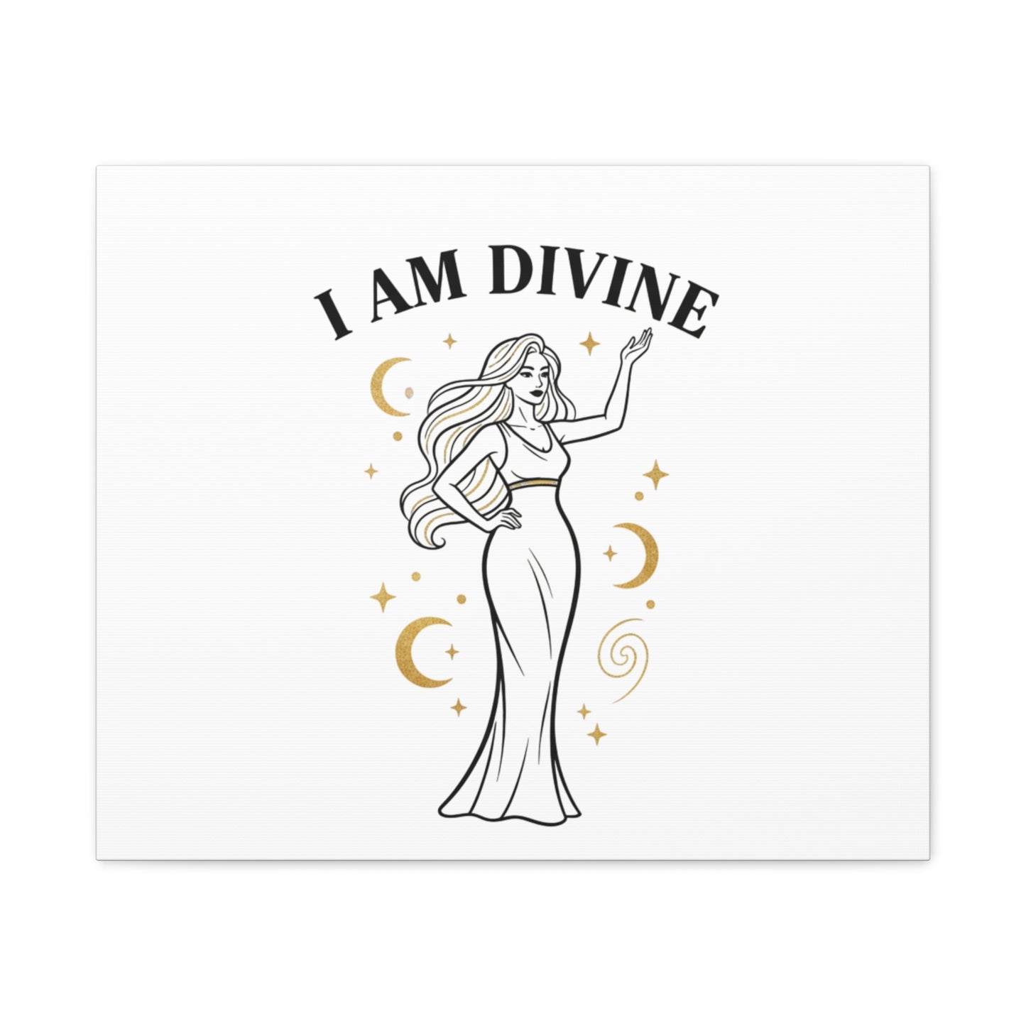 I Am Divine goddess art print | Matte Canvas wall art, manifestation decor