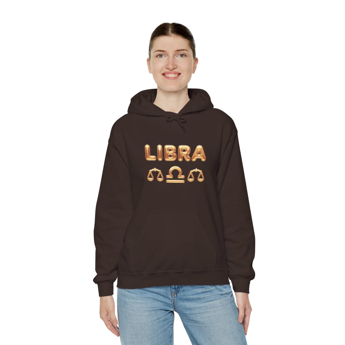 Libra Zodiac Hoodie — Gold Scales Astrology Pullover