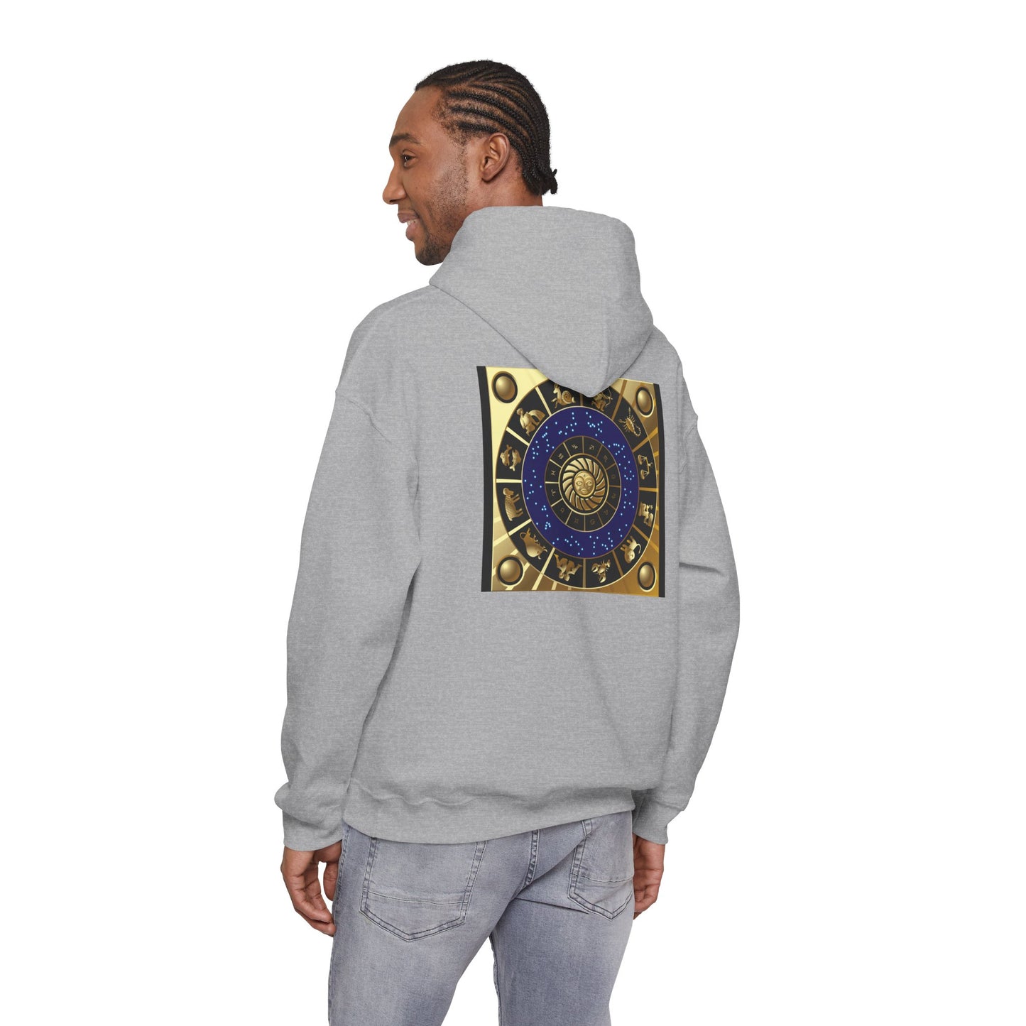 Leo Zodiac Hoodie — Gold Lion Astrology Sweatshirt (Leo Symbol)