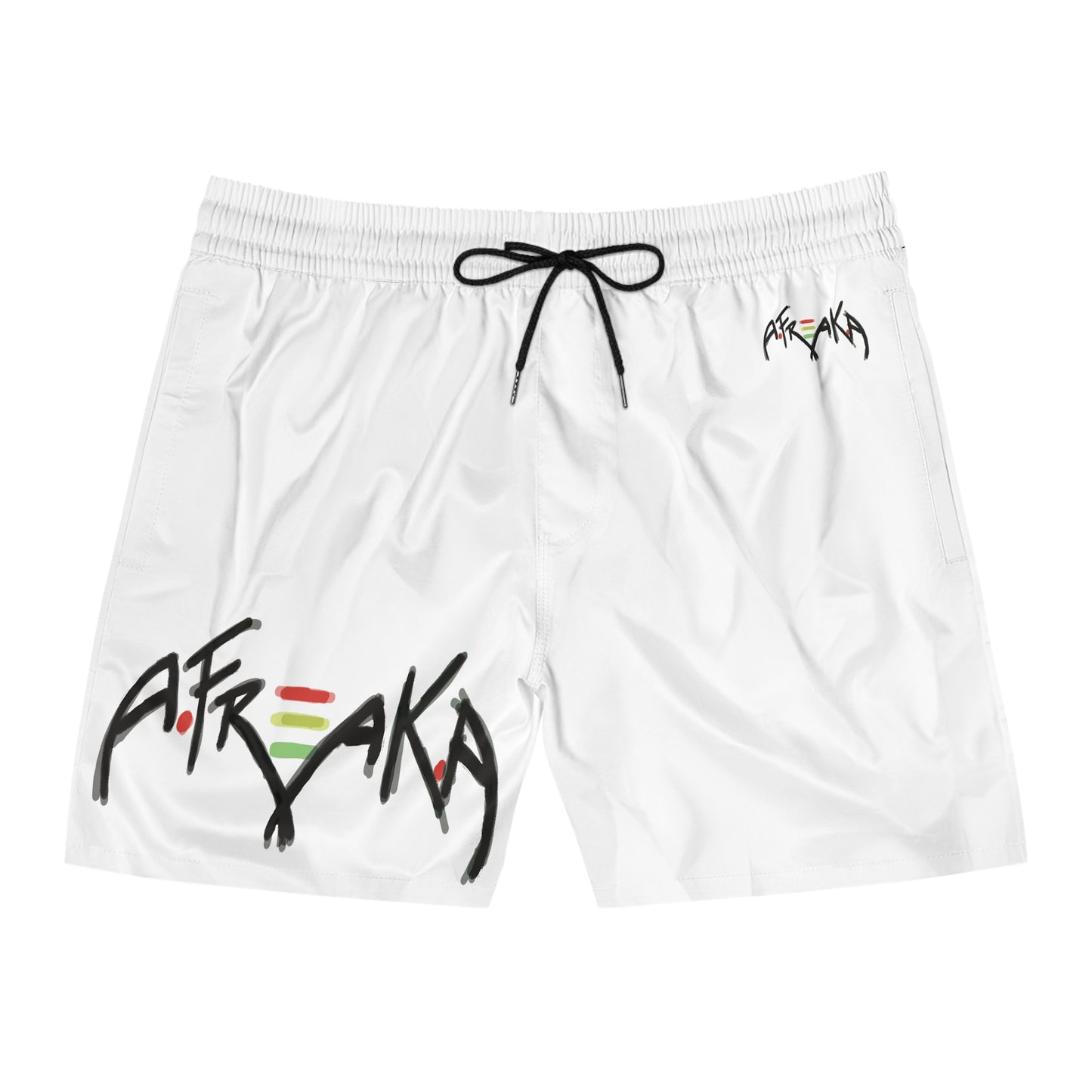 'AFREAKA' Logo Mid-Length Beach Shorts