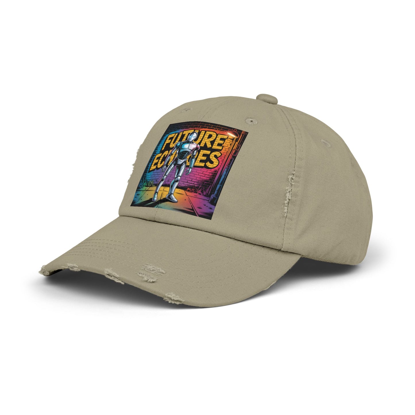Unisex Distressed Cap Featuring 'Future Echoes'